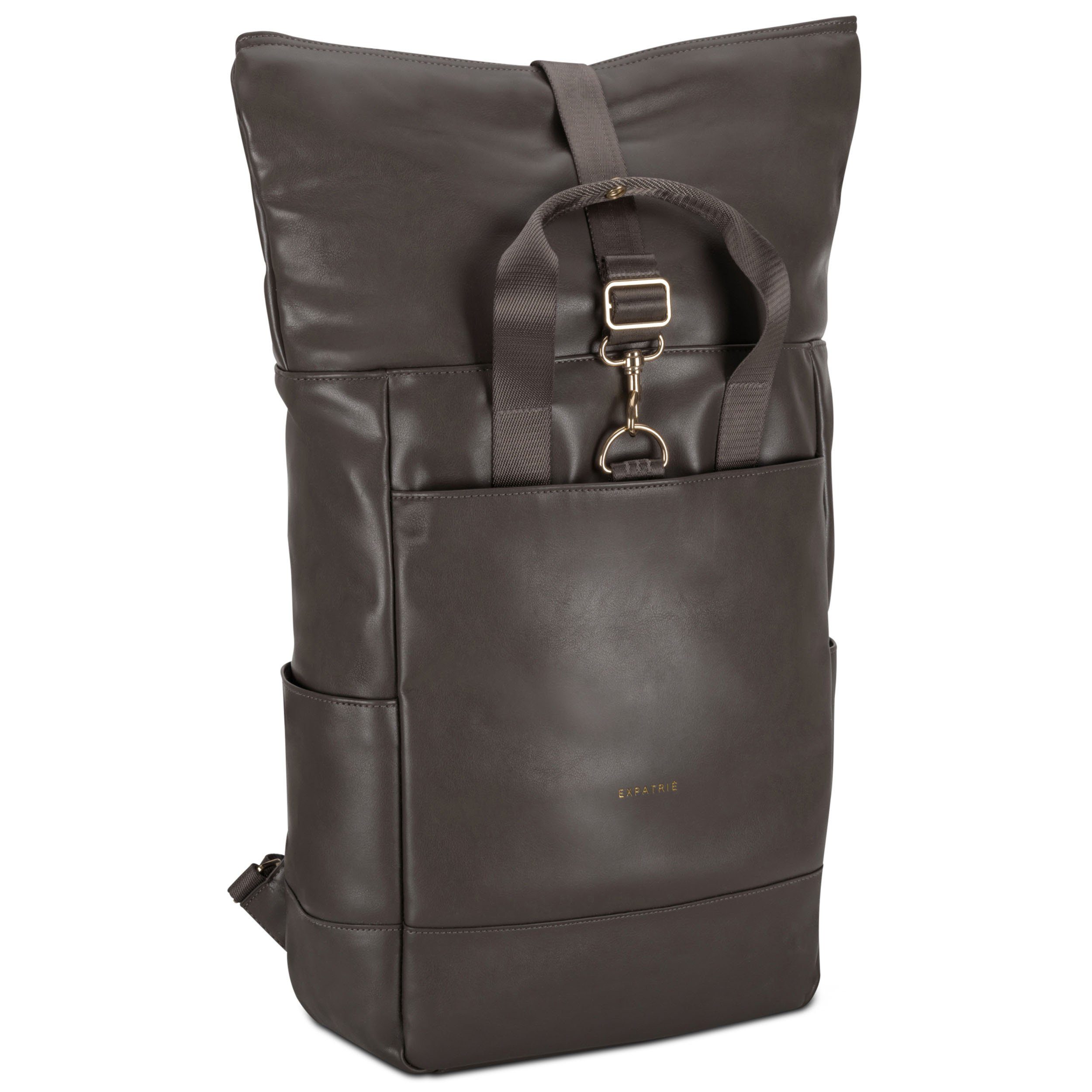 Expatrié Cityrucksack Adele Laptop Rolltop Damen Wasserabweisend (1-tlg), Hochwertiges Kunstleder, Wasserabweisend