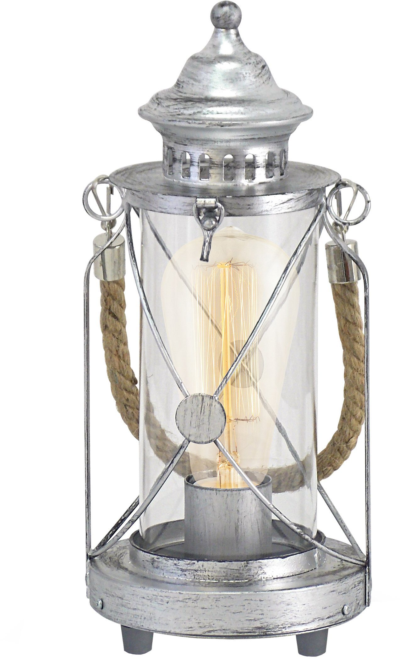 EGLO Tischleuchte BRADFORD Tischlampe, E27, IP20, Stahl und Glas, Vintage, günstig online kaufen