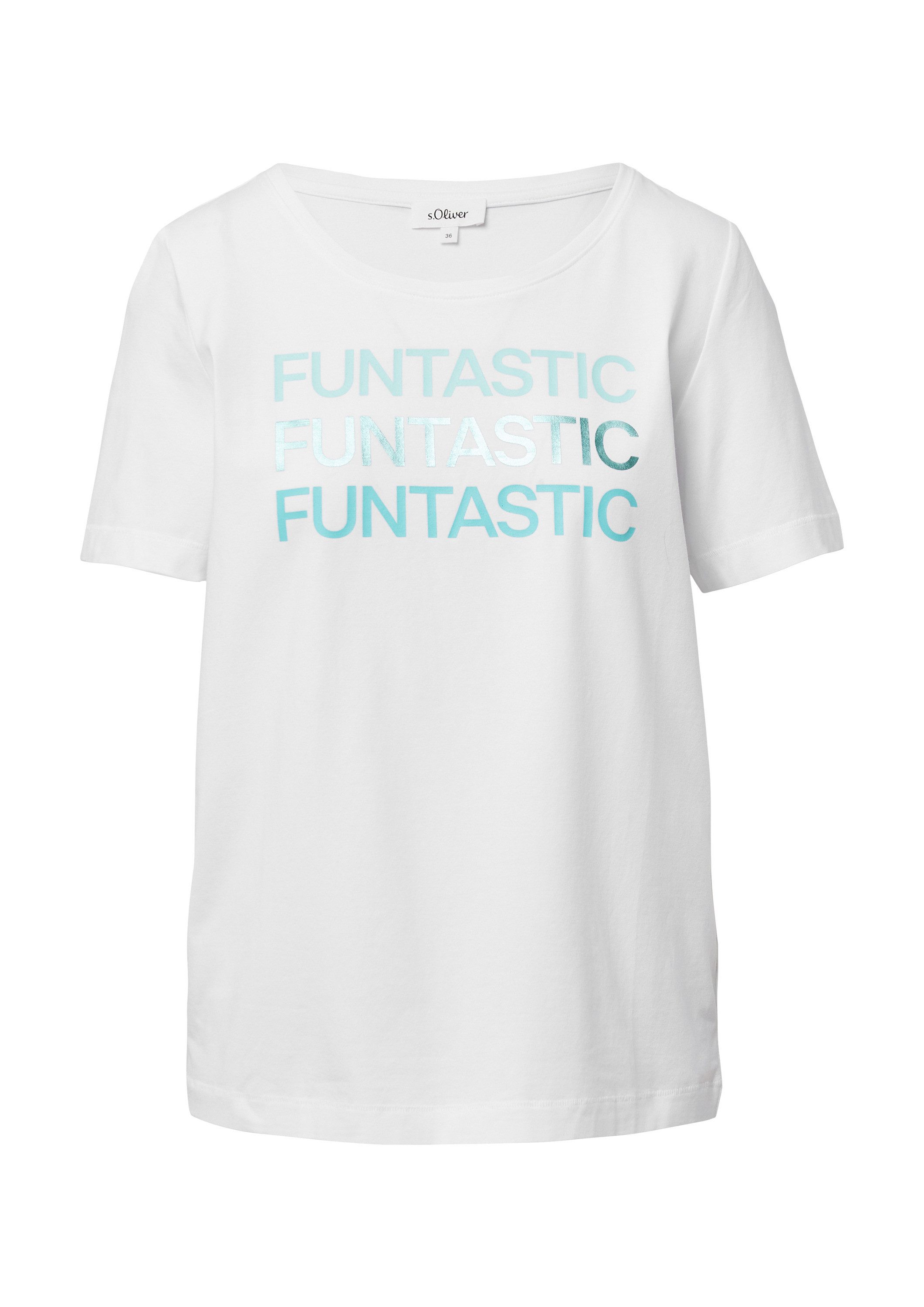 s.Oliver Kurzarmshirt T-Shirt T-Shirt aus Baumwollstretch mit Print günstig online kaufen