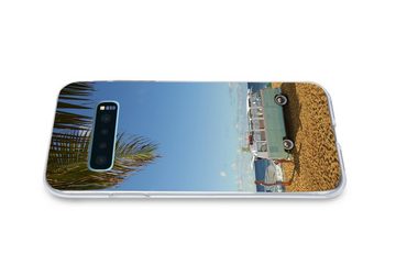 MuchoWow Handyhülle Strand - Bus - Surfen, Phone Case, Handyhülle Samsung Galaxy S10+, Silikon, Schutzhülle