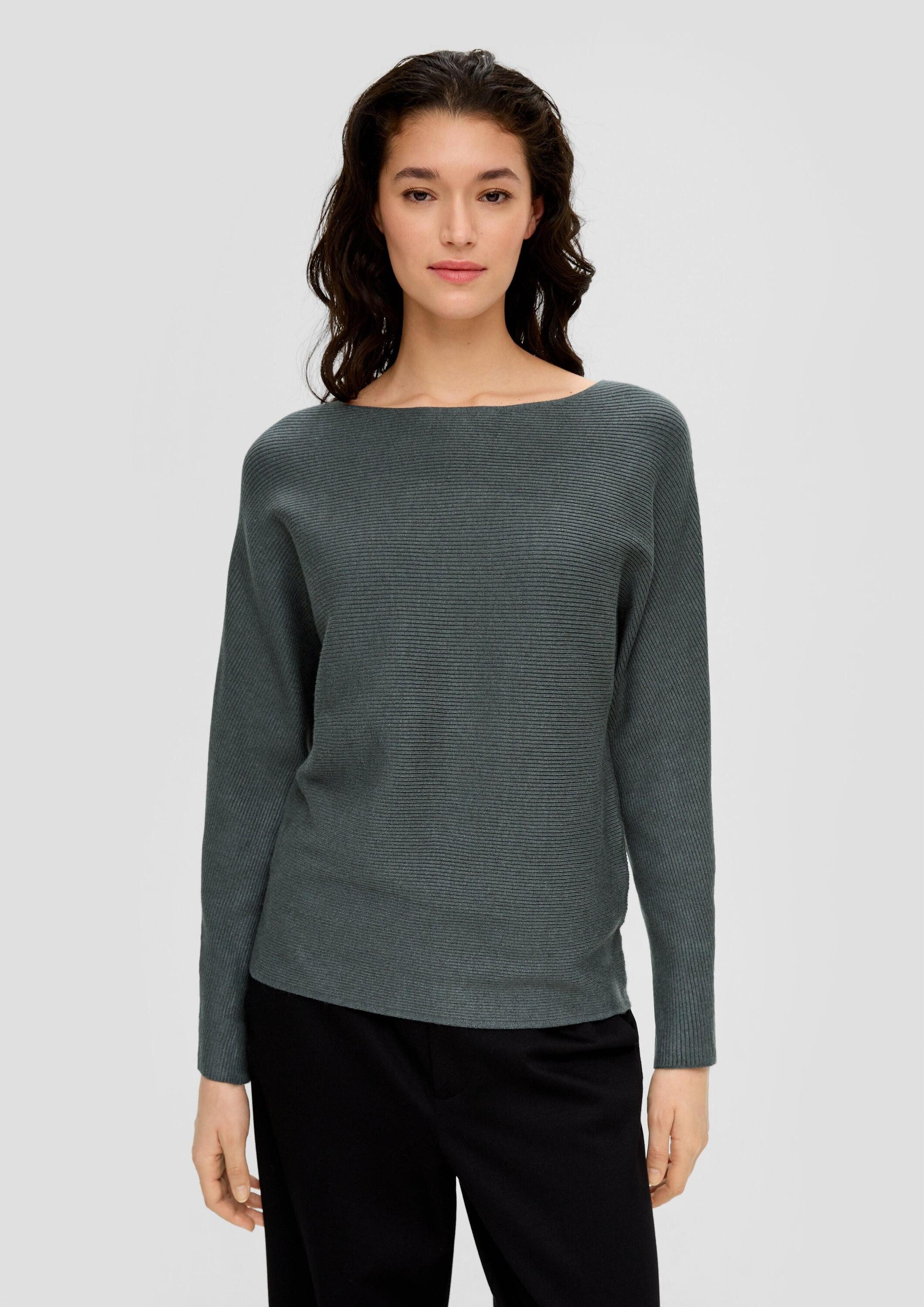 s.Oliver Longpullover Strickpullover Strickpullover mit Fledermausarm günstig online kaufen