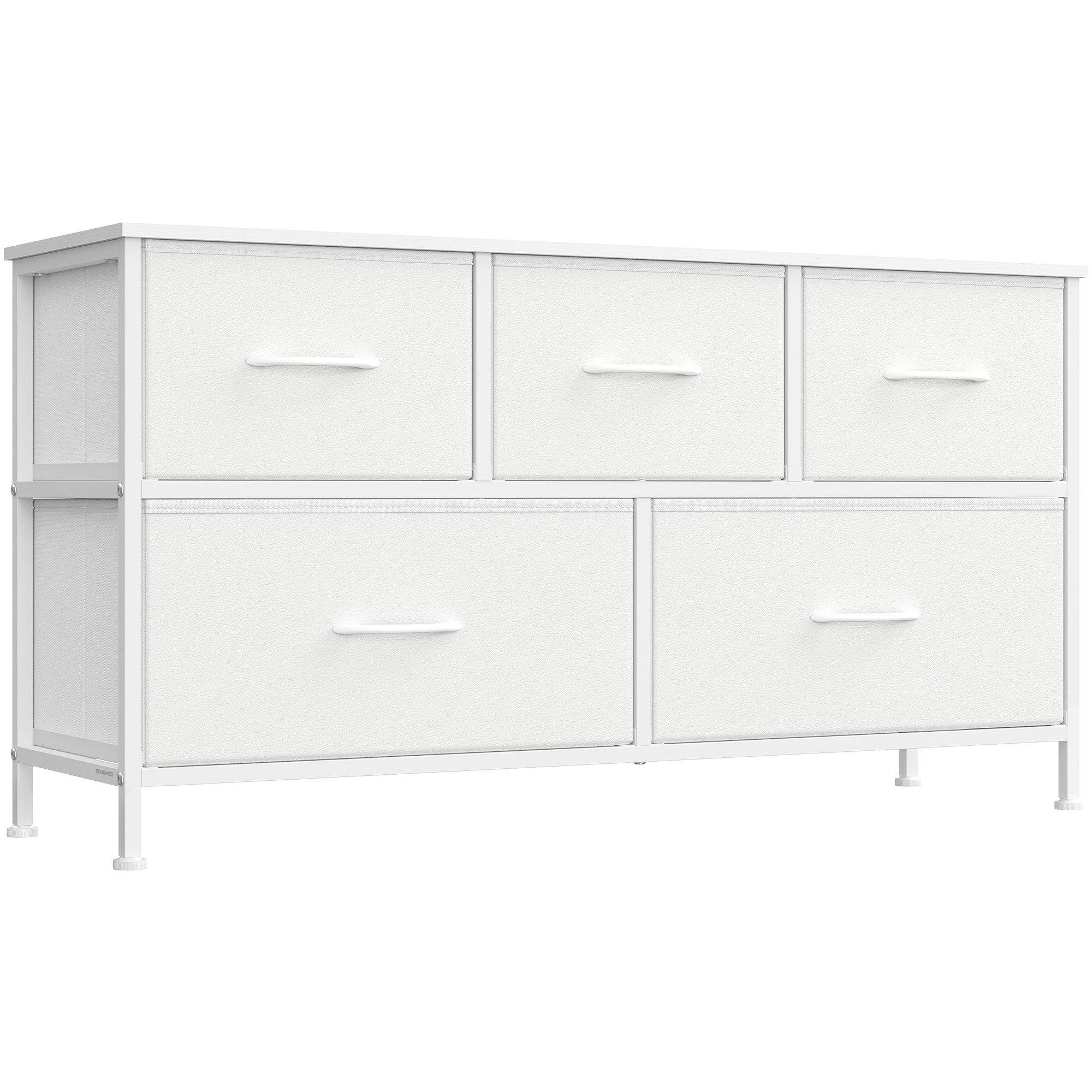 SONGMICS Kommode Schrank, Aufbewahrungsschrank, für Schlafzimmer, Flur, Wohnzimmer, Stahl, 5 Schubladen