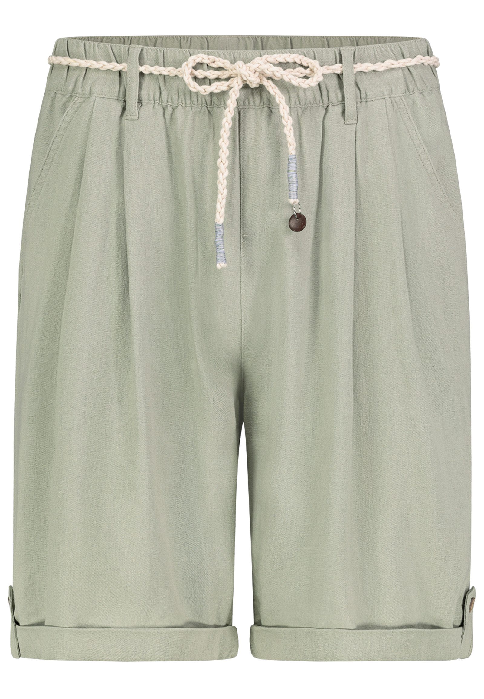 Eight2Nine Bermudas Damen Bermuda-Shorts mit Kordel Kurze Leinen-Viskose Shorts mit dekorativer Kordel, Seitentaschen