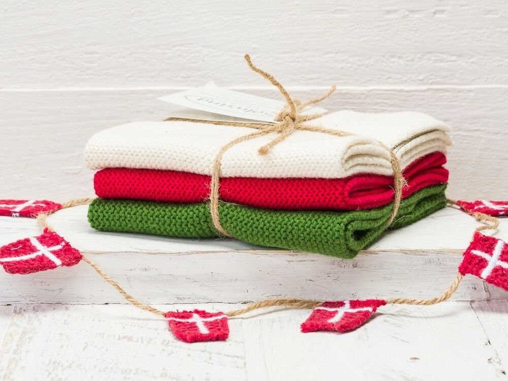 Solwang Spültuch Solwang Wischtuch Creme Rot Grün Kombi 3er Set