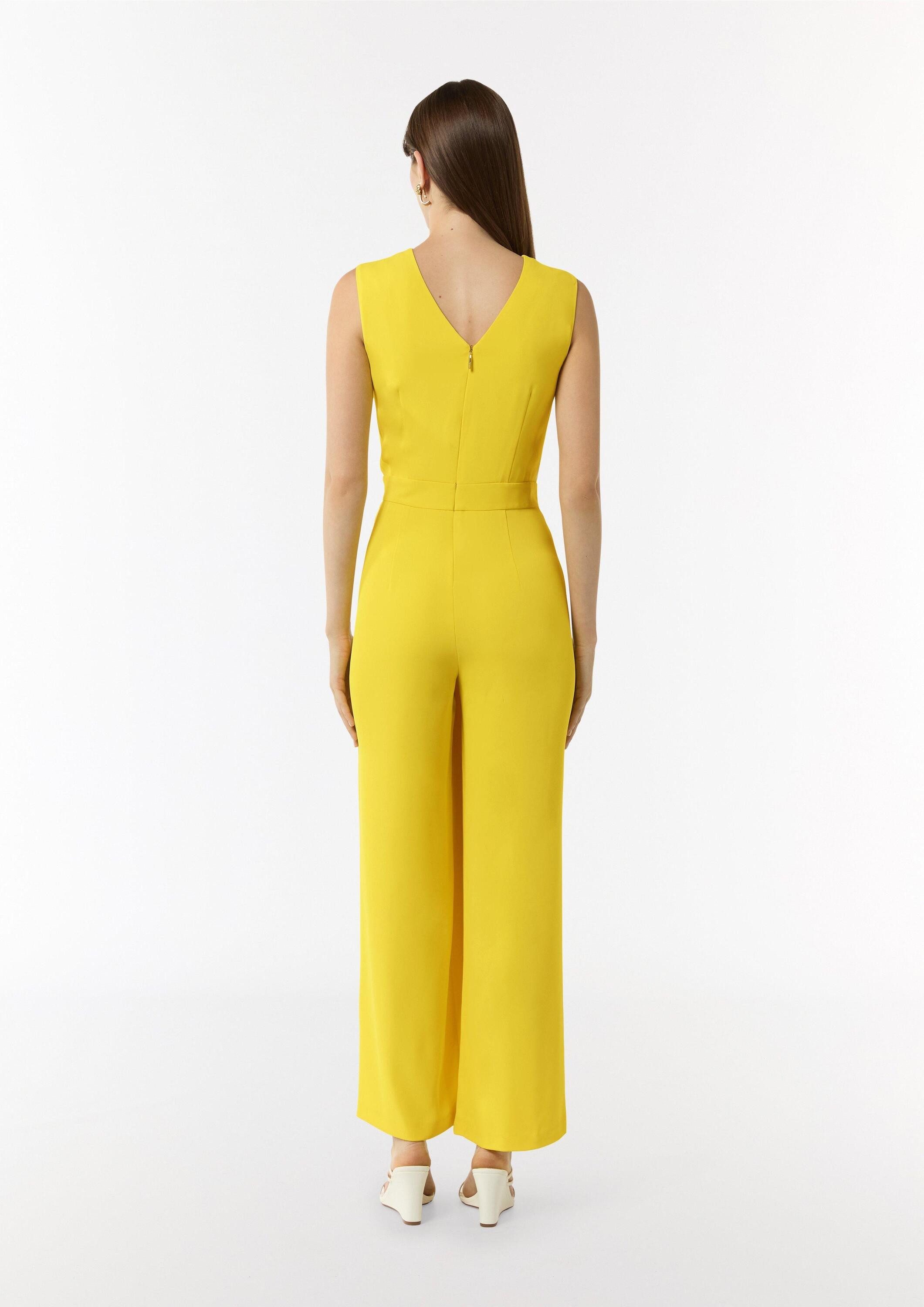 comma Jumpsuit Overall Ärmelloser Jumpsuit mit Faltendetail