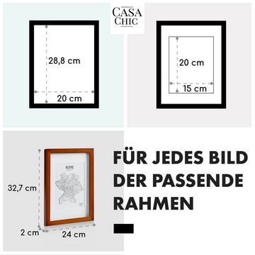 Casa Chic Bilderrahmen Kenton Bilderrahmen rechteckig A4 cm Passepartout Glas, (Set)