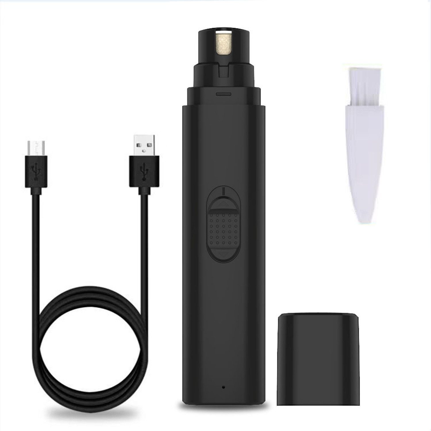 feinlux Krallenschneider Krallenschneider für Hunde und Katzen Super Leise (50 dB), (Packung, Geräuscharmer Schleifer), Niedriger Geräuschpegel, USB aufladbar