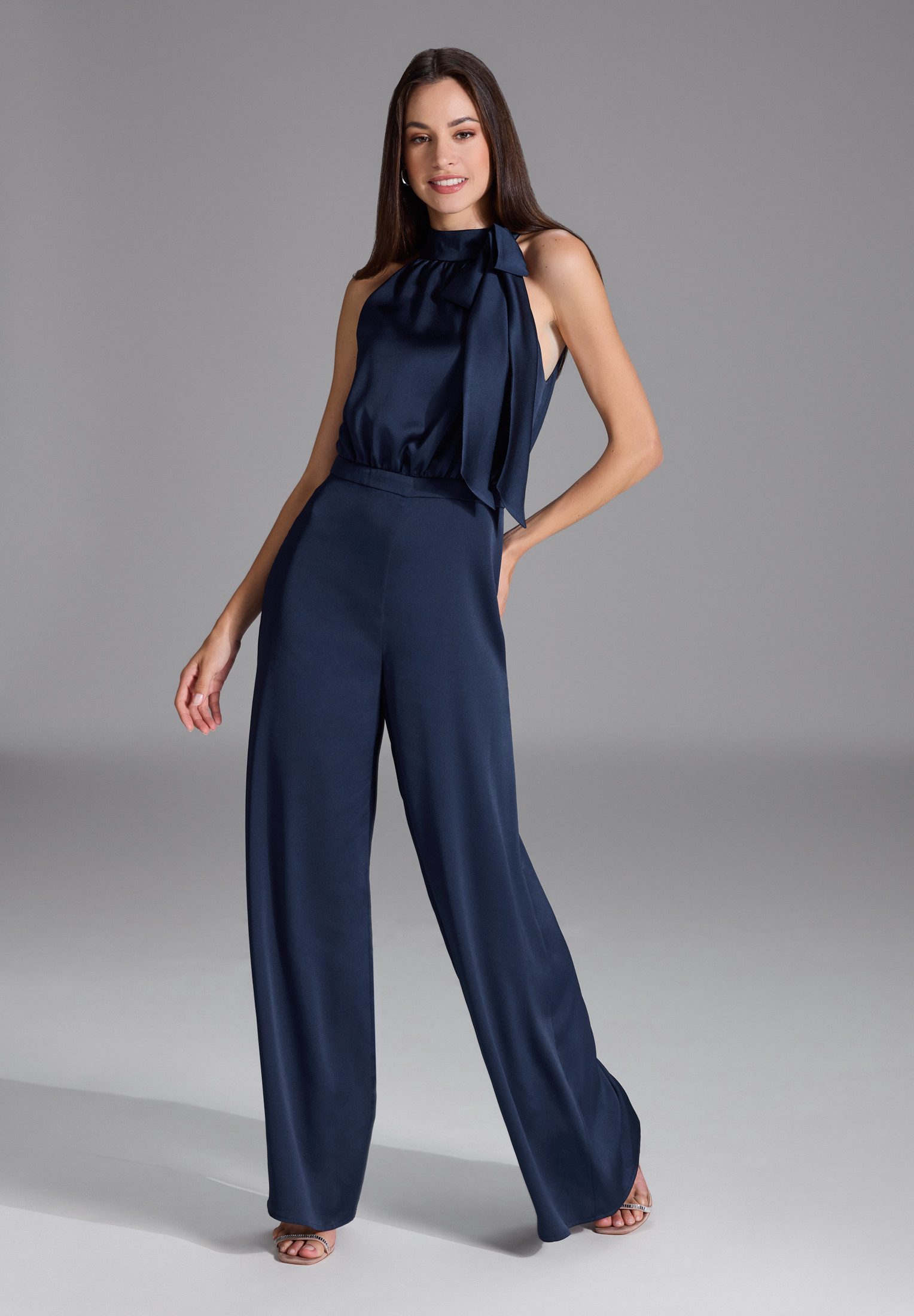 SWING Jumpsuit - Ärmelloser Jumpsuit mit Schluppe Oberteil in lockerer Passform