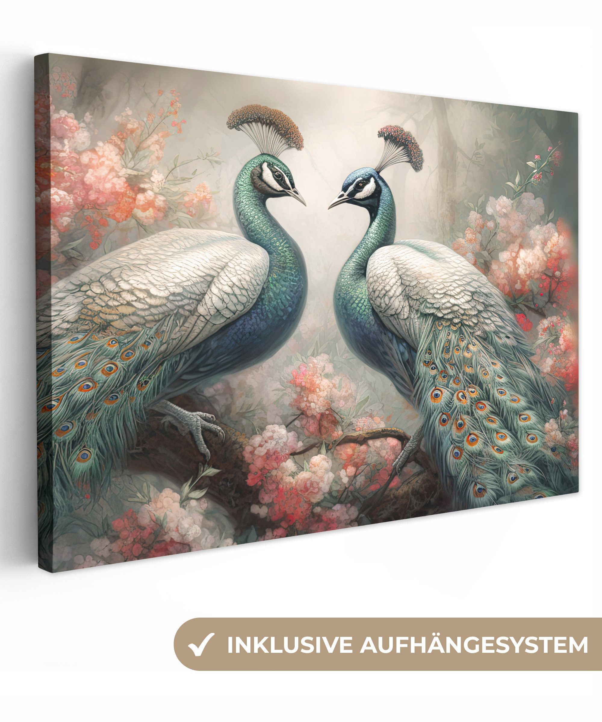 OneMillionCanvasses® Leinwandbild Pfaue - Pfauenfedern - günstig online kaufen