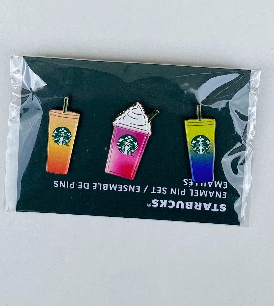 Starbucks Frühstücks-Geschirrset Starbucks Cold Cup Summer PIN Set 3 Stück Ansteck Nadel