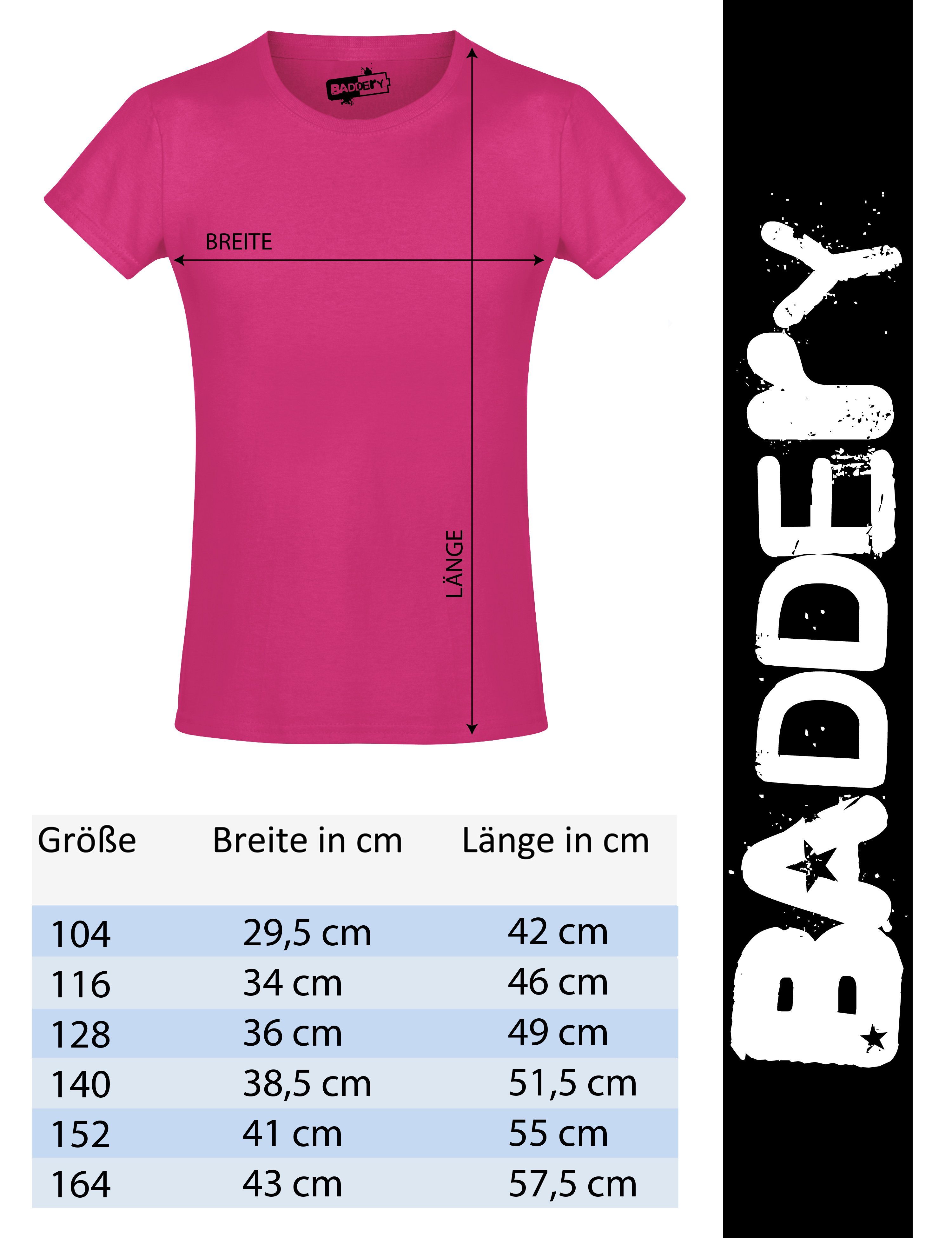 Baddery Print-Shirt Geburstagsgeschenk 8 hochwertiger Siebdruck, : Mädchen für Jahre Baumwolle mit Hase aus Weiß