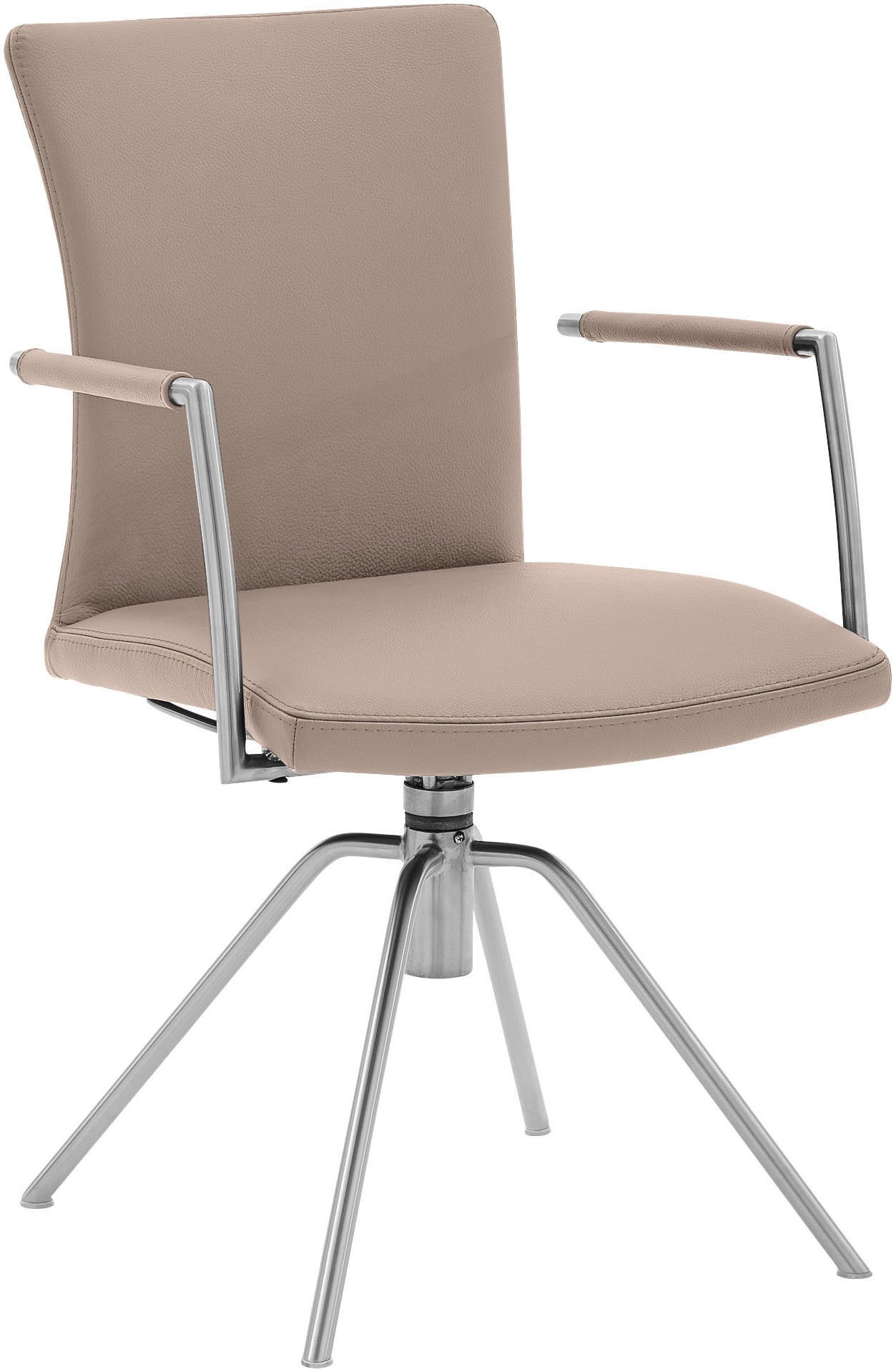 Musterring Armlehnstuhl Helmond 6720 (Packung, 1 St), Drehgestell Edelstahl, inkl. Rückholfunktion, offene Armlehne