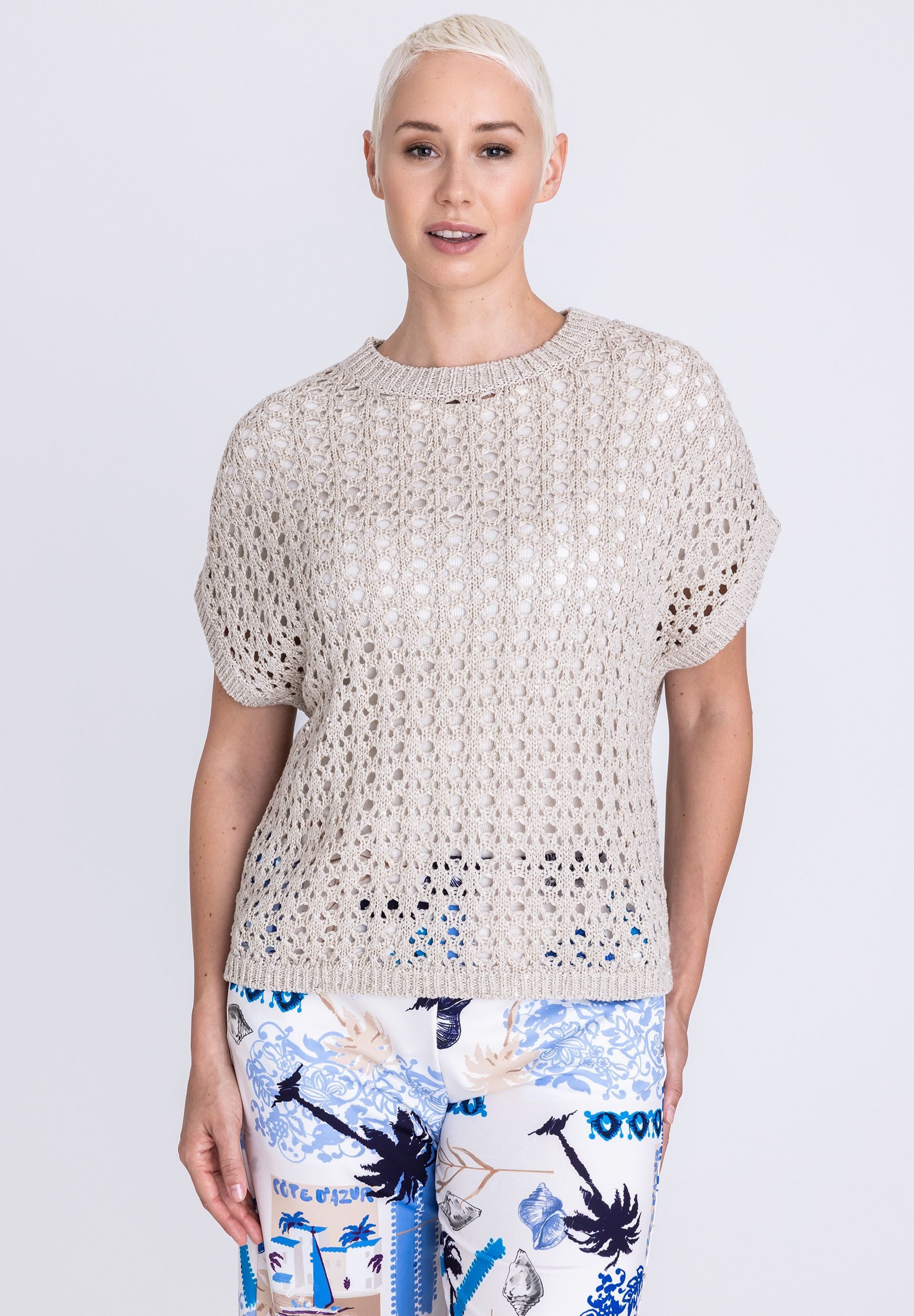 TUZZI Strickpullover mit Lochstrickmuster