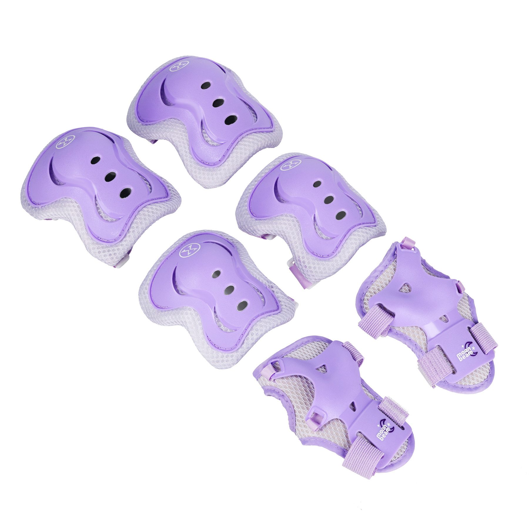 NILS EXTREME Inlineskates Inliner Moonbeam Skates Lila verstellbare Größe + Schützer Set, Komplettset mit LED-Rollen