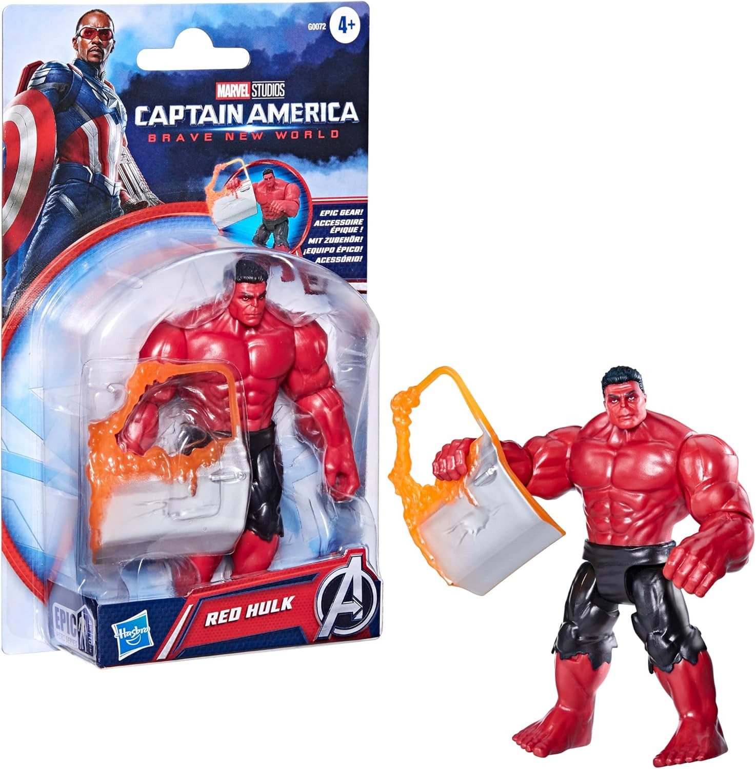 Hasbro Actionfigur Marvel Avengers Epic Hero Series Captain America Red Hulk Figur 4+