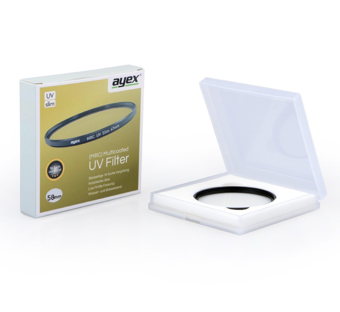 ayex UV-Filter beidseitig hochwertiger slim MRC Foto-UV-Filter MehrfachVergütung 77mm mit