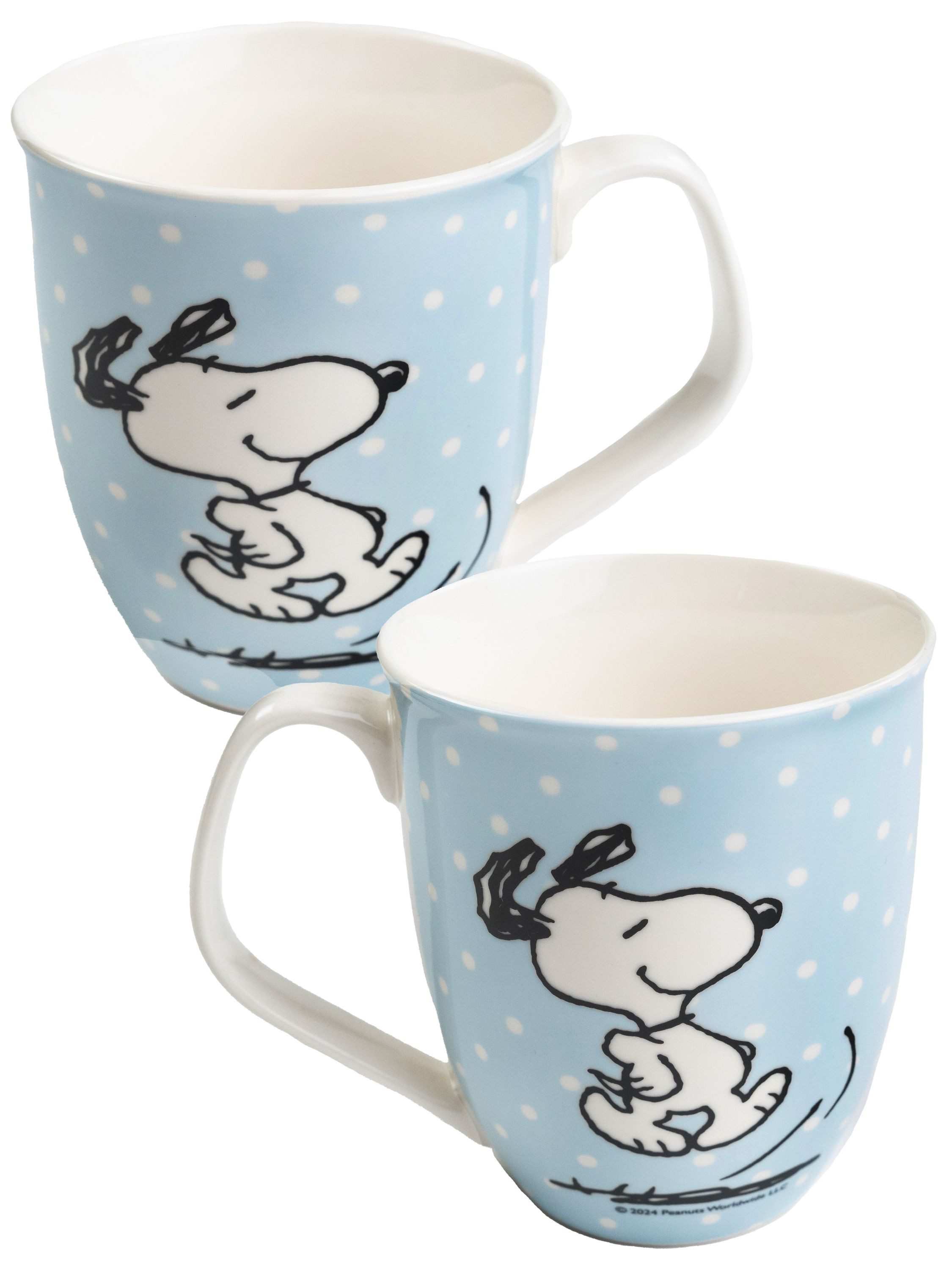 United Labels® Tasse The Peanuts Snoopy Kaffeetasse mit Punkten Becher Keramik 280 ml, Keramik, Fassungsvermögen ca. 280 ml