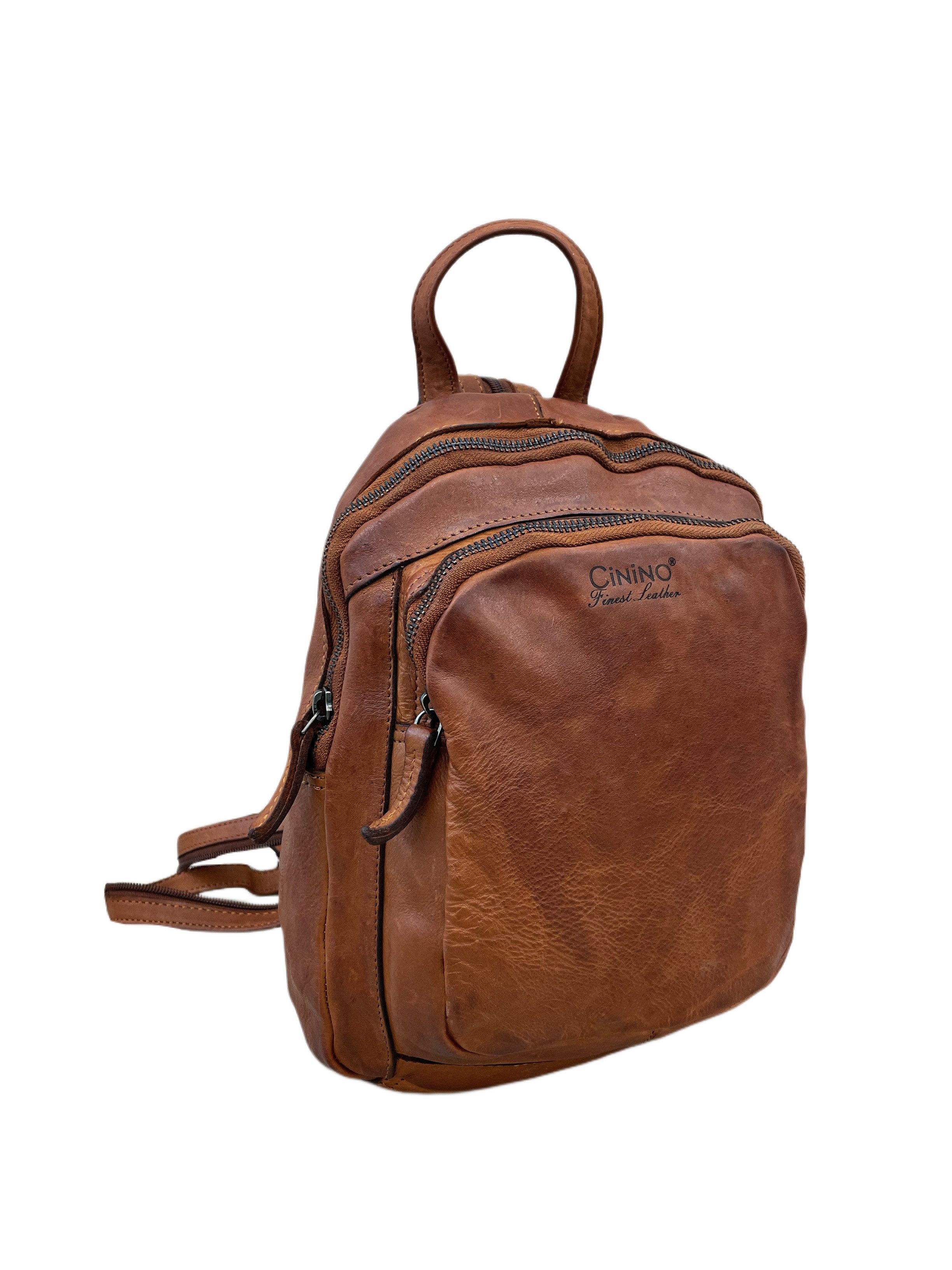 Cinino Cityrucksack AVA, Vintage Lederrucksack günstig online kaufen