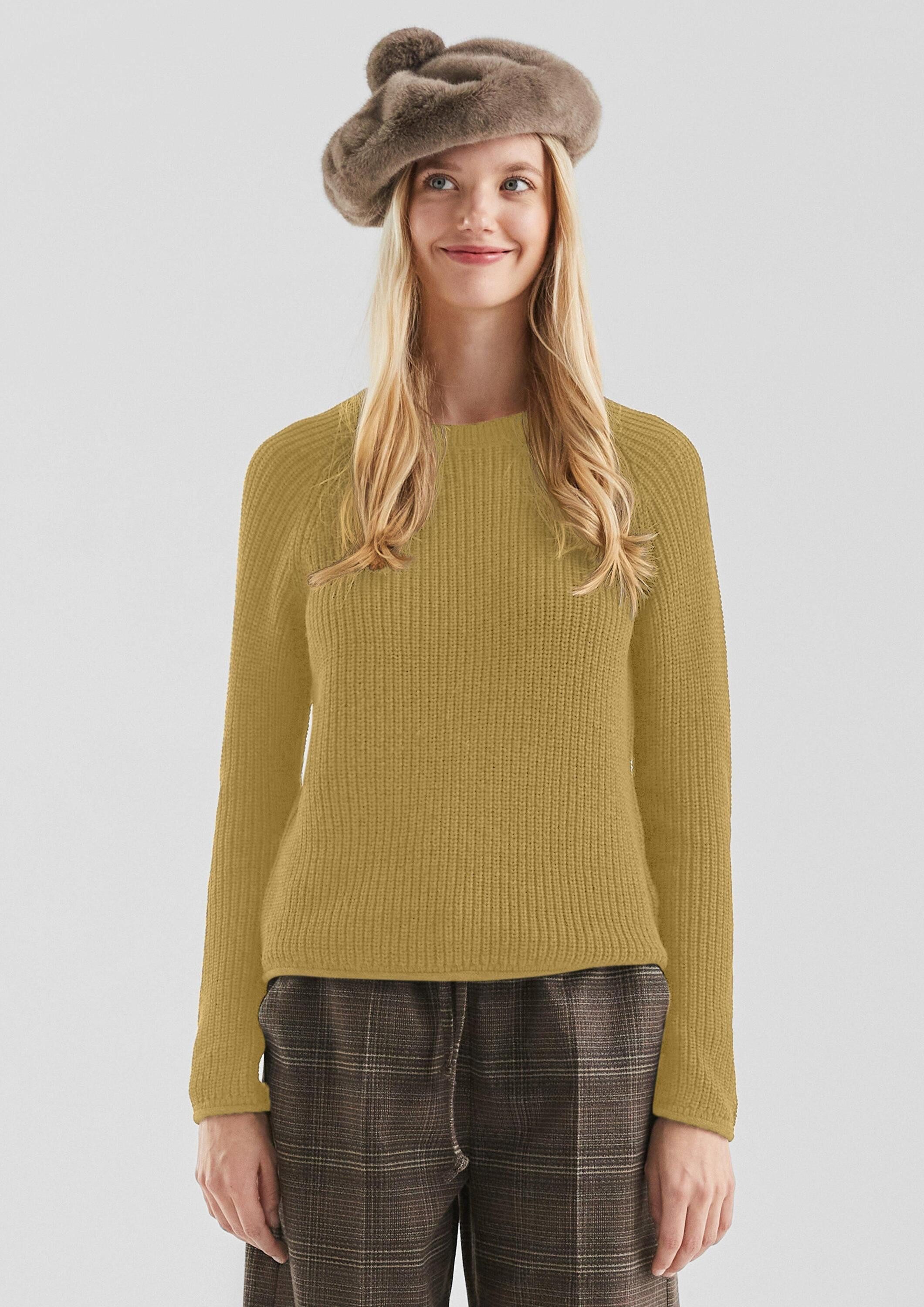 QS Longpullover Strickpullover Melierter Strickpullover mit günstig online kaufen