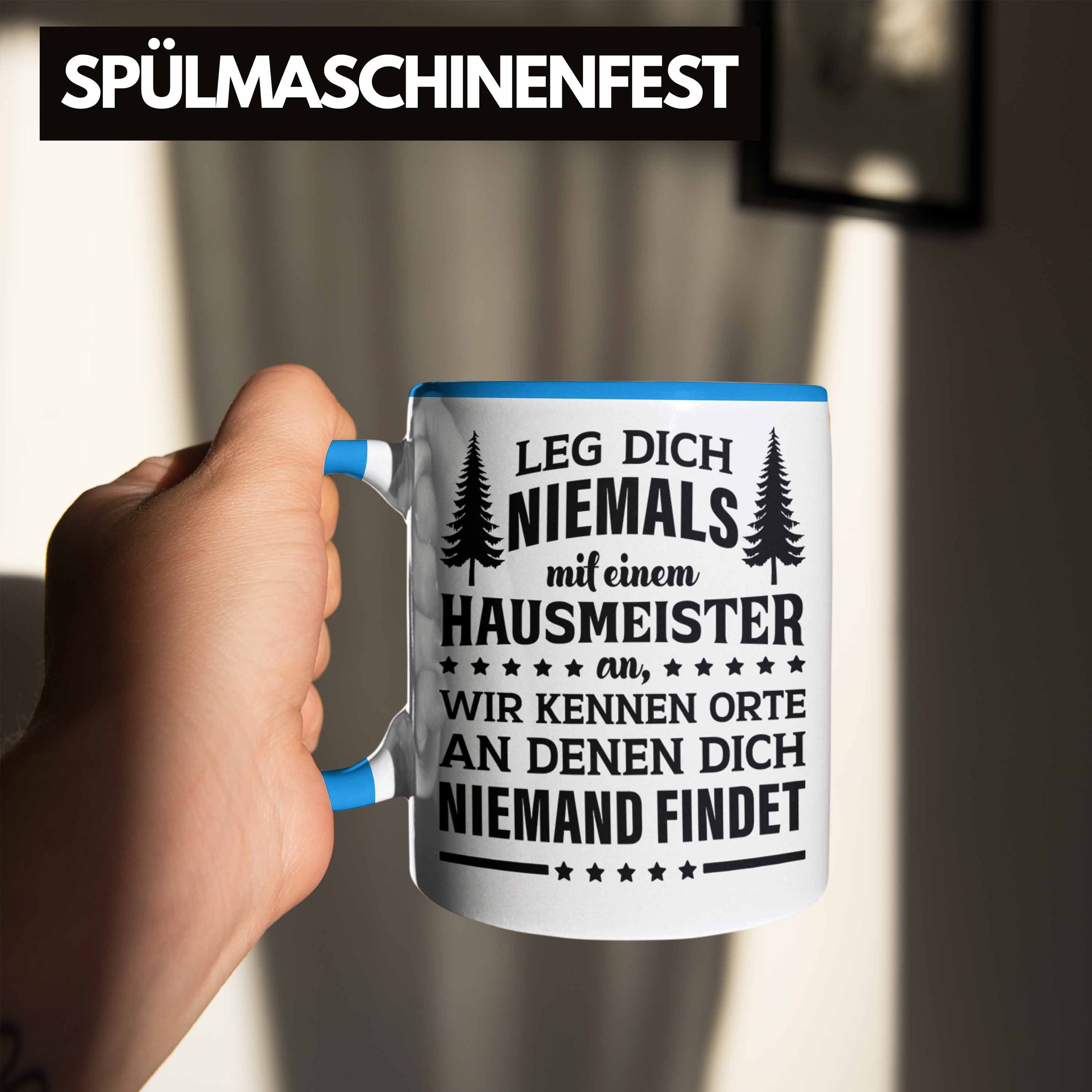 Trendation Tasse Trendation - Hausmeister Blau Geschenke Lustig Spruch Sprüche Tasse Haustechniker Lustige