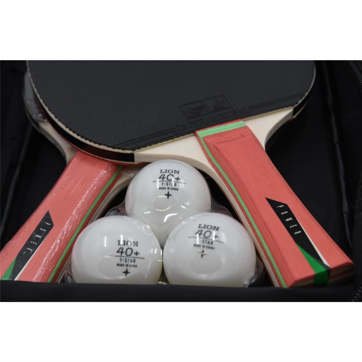 LION Tischtennisschläger Lion Tischtennisset 2-Player Power, Tischtennis Schläger Set Tischtennisset Table Tennis Bat Racket