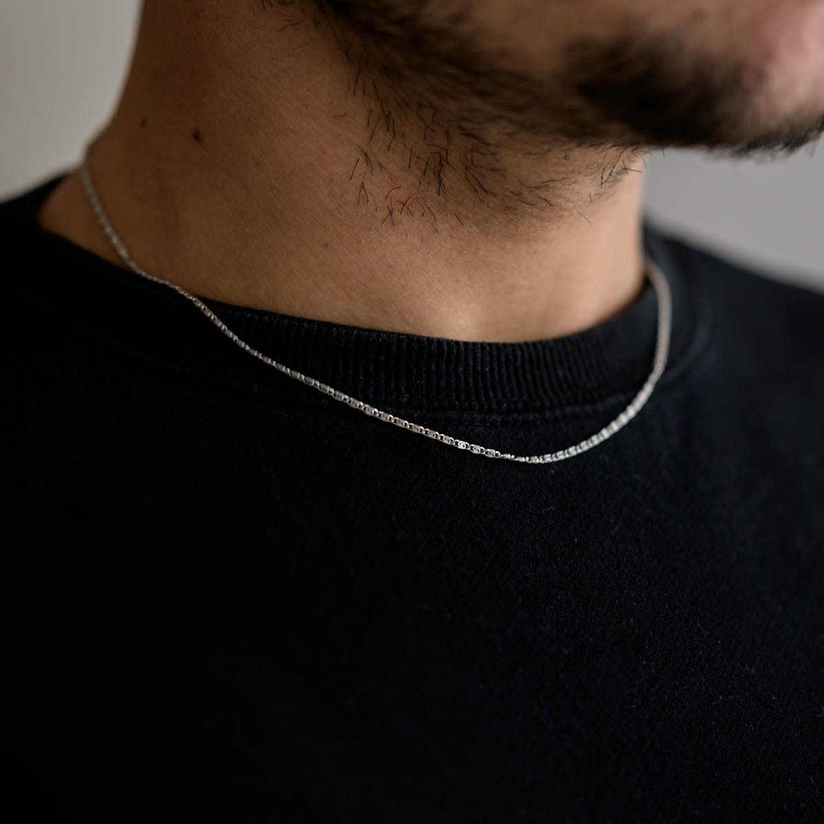 Materia Silberkette Damen Herren Silber S-Panzerkette 1,8mm diamantiert K44, 925 Sterling Silber