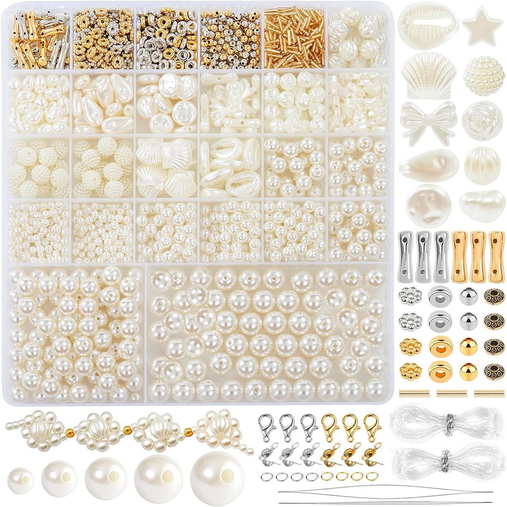 CLTYQ Ketten und Armband Set Perlen für armbänder Edelstein Perlen Perlen Set,DIY armbänder (1500-tlg), Montessori Spielzeug,Halskette Ohrringe Kette für Kinder Erwachsene