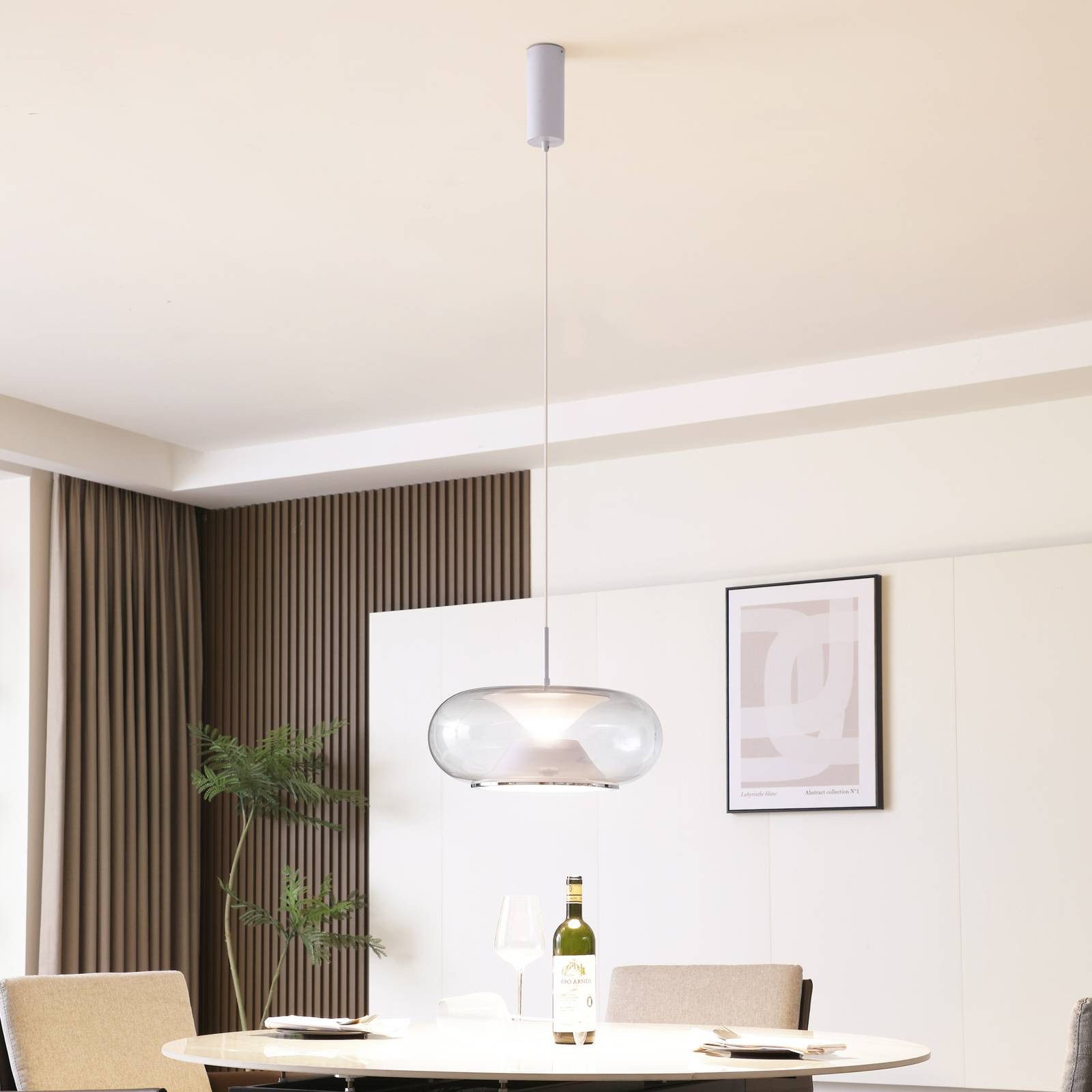 Lucande Hängeleuchte Orasa, LED, Glas Transparent warmweiß IP20, LED 17,1 W gesamt, warmweiß