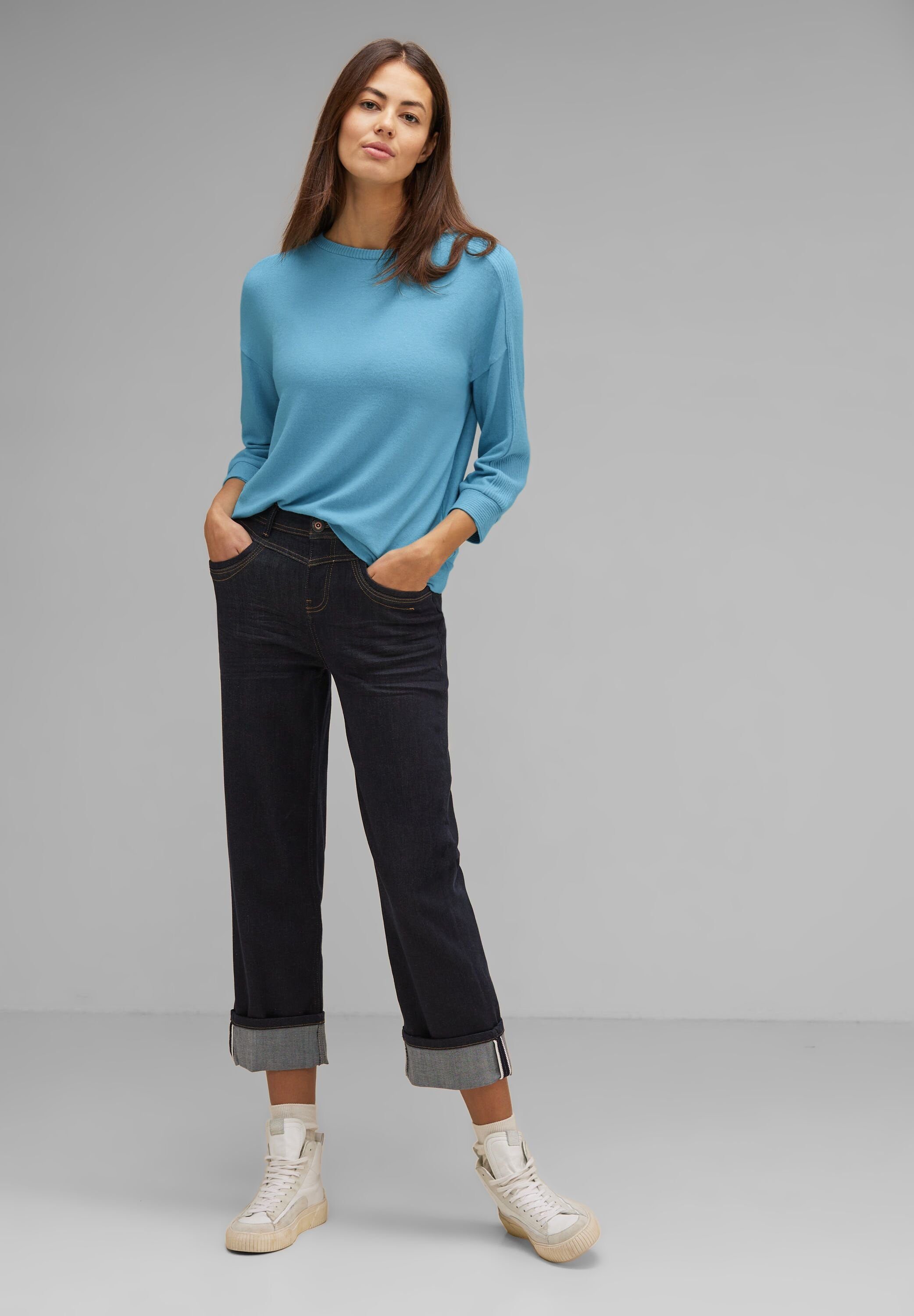 STREET ONE 3/4-Arm-Shirt in Unifarbe