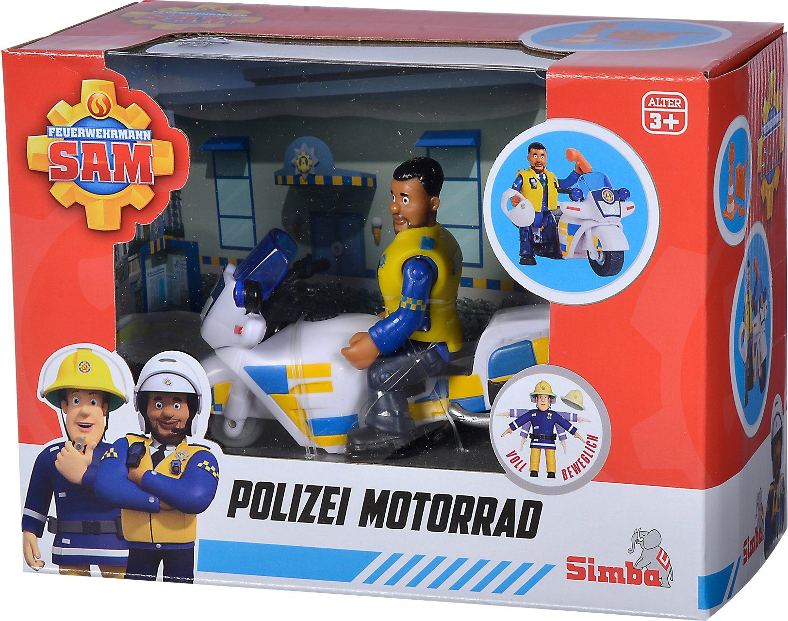 SIMBA Spielzeug-Motorrad Feuerwehrmann Sam, Polizei Motorrad mit Figur günstig online kaufen