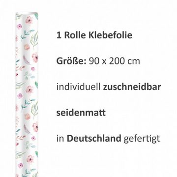 nikima Wandtattoo KF-10 selbstklebende Folie Blumen pastell (PVC-Folie), 2 x 0,9 m selbstklebende Folie