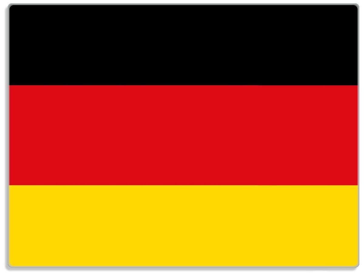 Wallario Schneidebrett 1-St), rutschfester Deutsche (inkl. 30x40cm ESG-Sicherheitsglas, 4mm, Flagge, Gummifüße