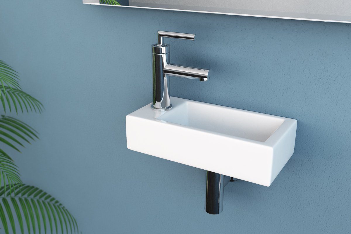 NEG Waschbecken NEG Hänge-Waschbecken Uno41H extra klein mit Monta (41H), Montagematerial inkl.