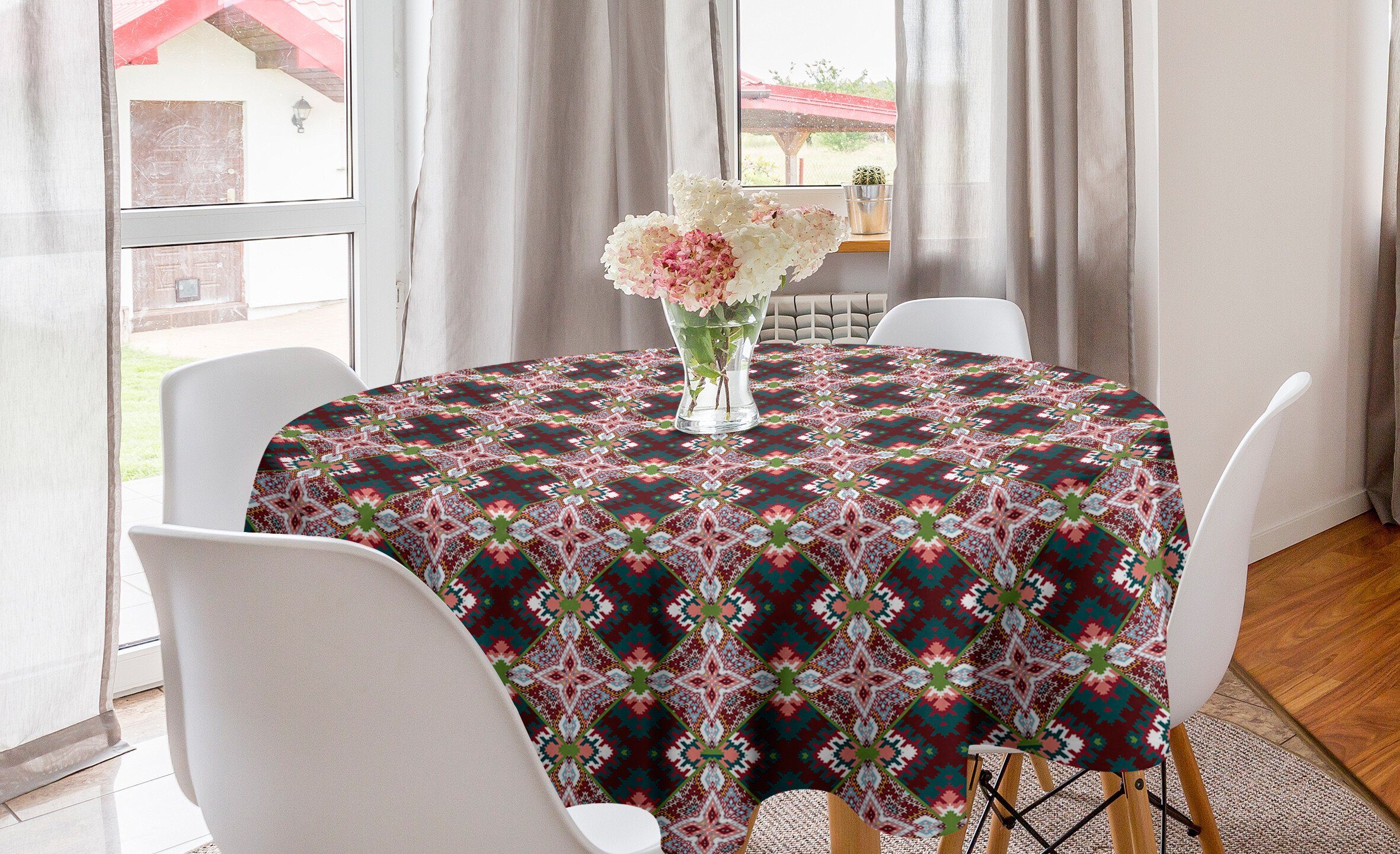 Dekoration, afrikanisch Tischdecke Abdeckung Abakuhaus für Küche Kreis Tribal Tischdecke Zusammenfassung Esszimmer