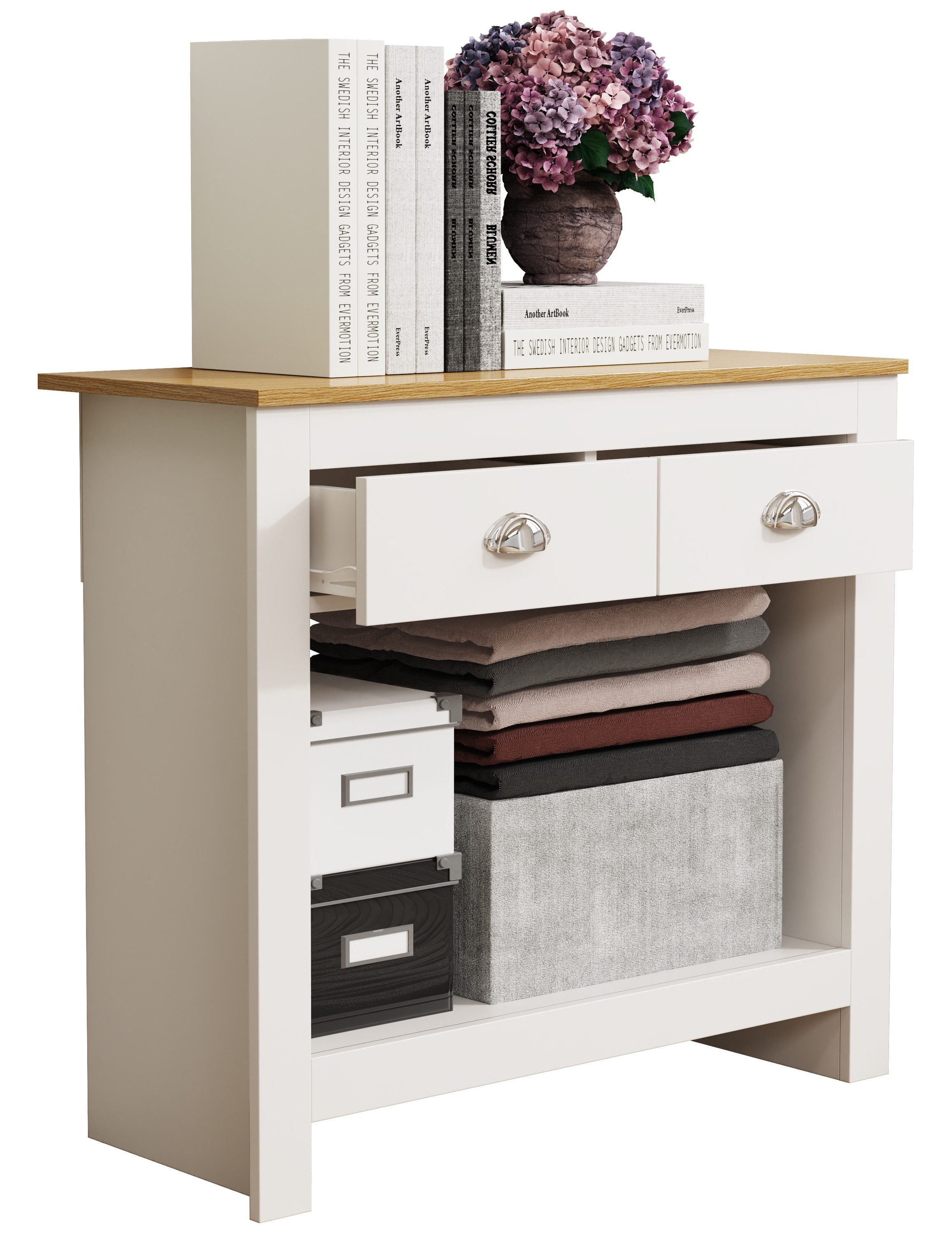 VCM Kommode Holz Kommode Sideboard Schublade BalusaS
