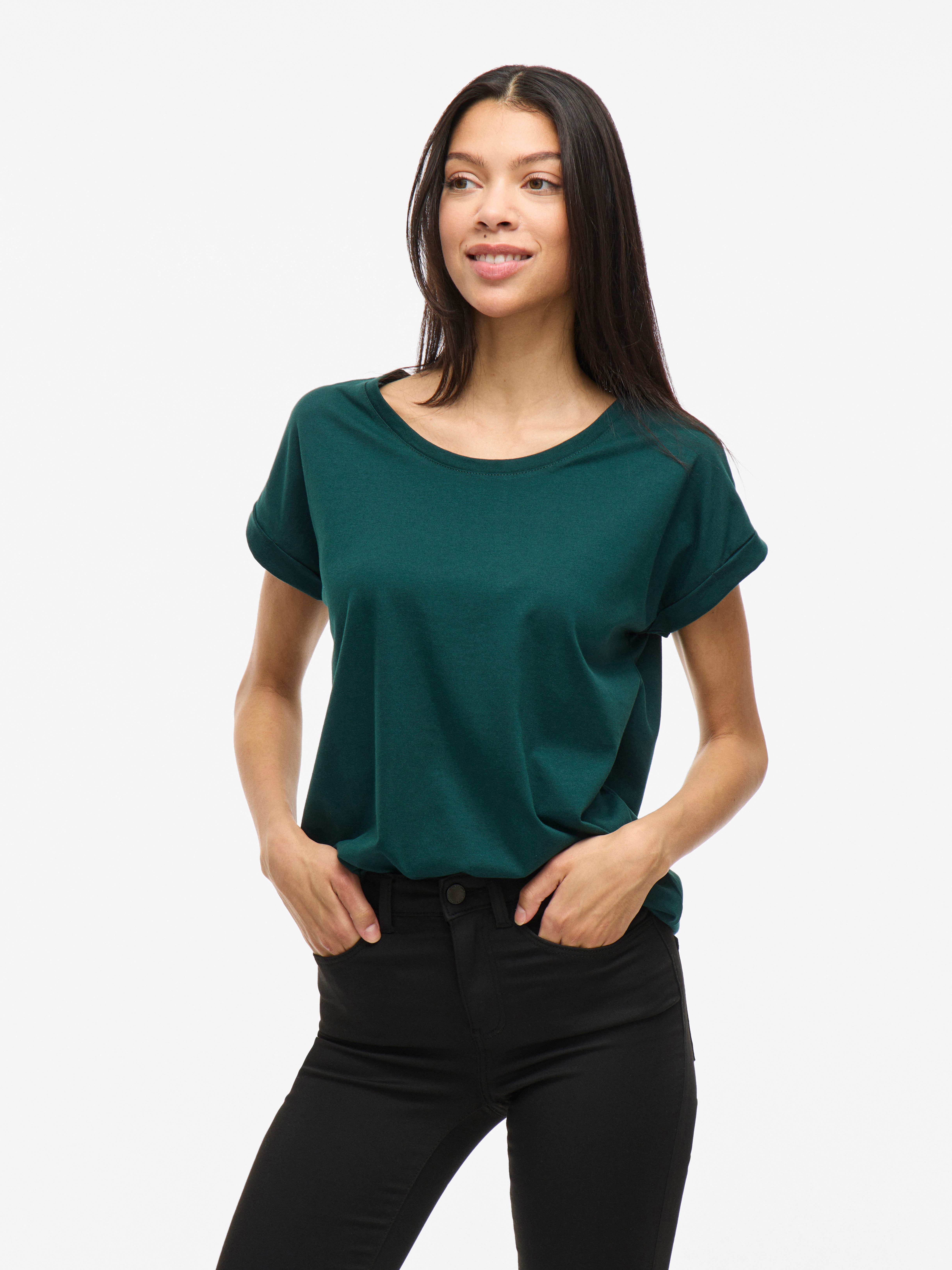 Vila Rundhalsshirt VIDREAMERS NEW PURE T-SHIRT/SU-NOOS Basic Damen-T-Shirt günstig online kaufen