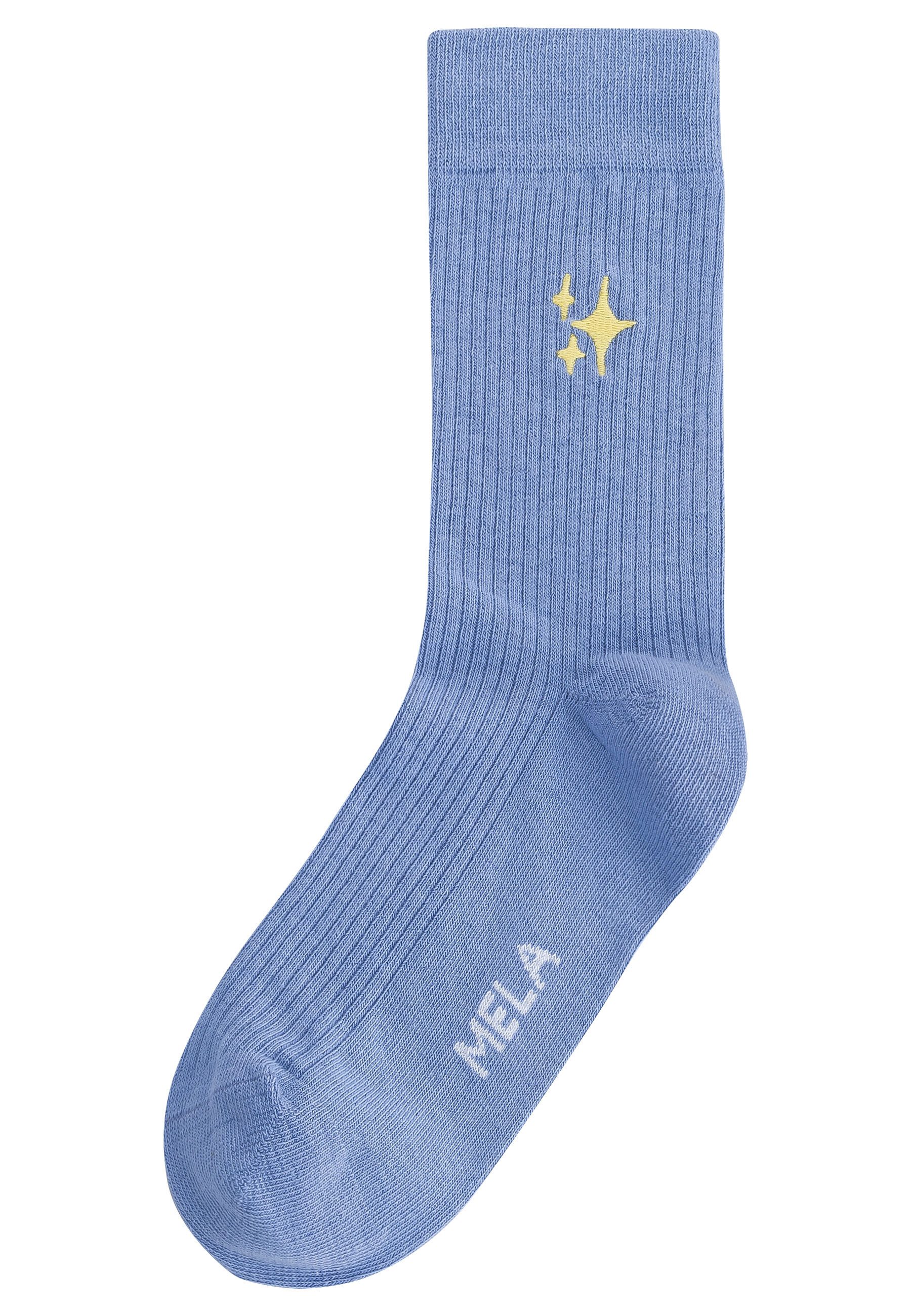 MELA Socken Unisex Gerippte Socken Stickerei günstig online kaufen