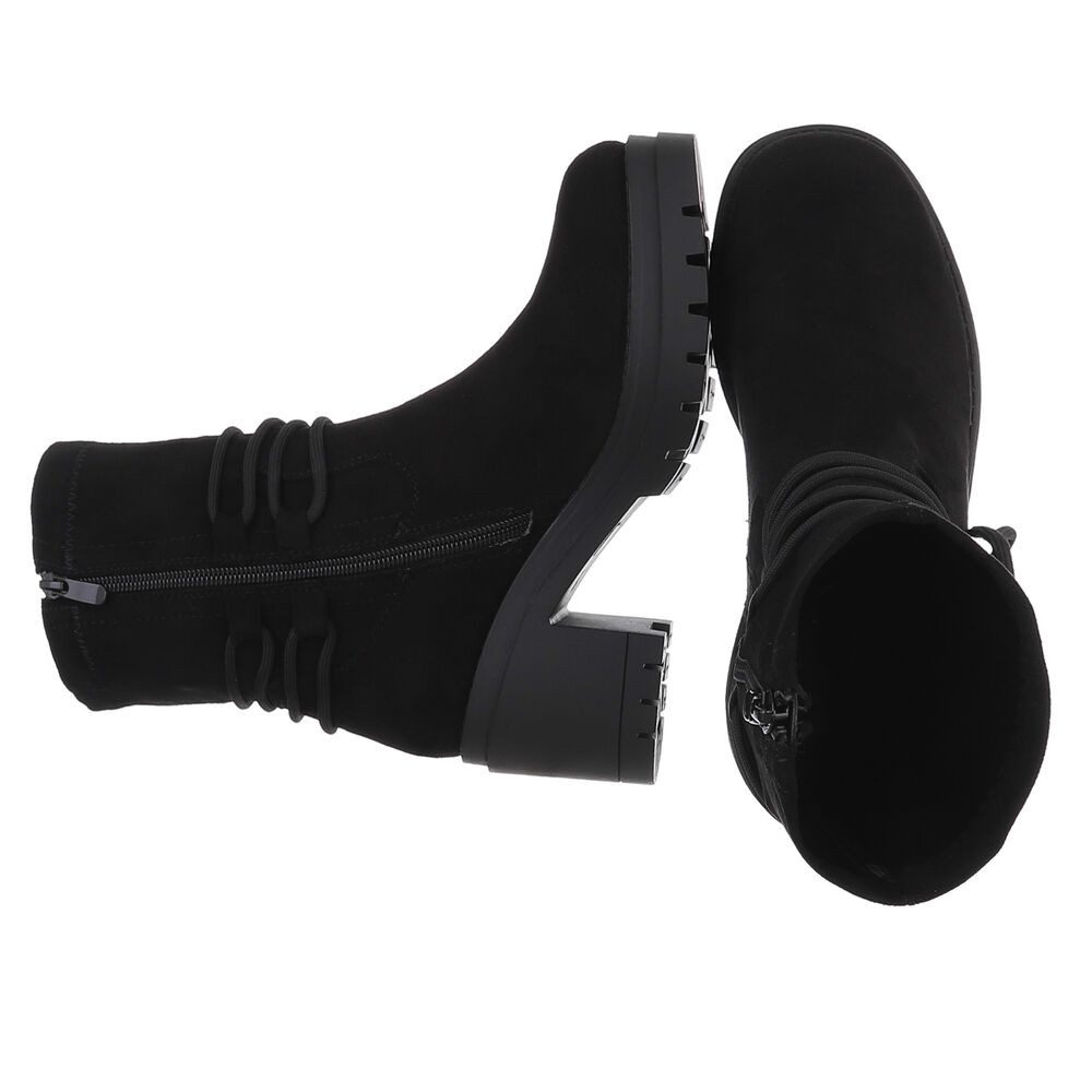 Ital-Design Stylish Blockabsatz Boot mit Schnürung für Damen Plateaustiefel günstig online kaufen