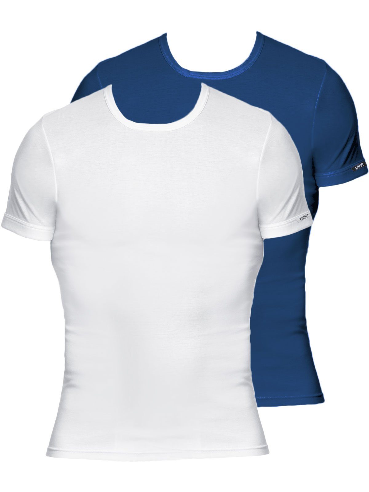 KUMPF Unterziehshirt 2er Sparpack Herren T-Shirt Bio Cotton (Spar-Set, 2-St) hohe Markenqualität darkblue weiss
