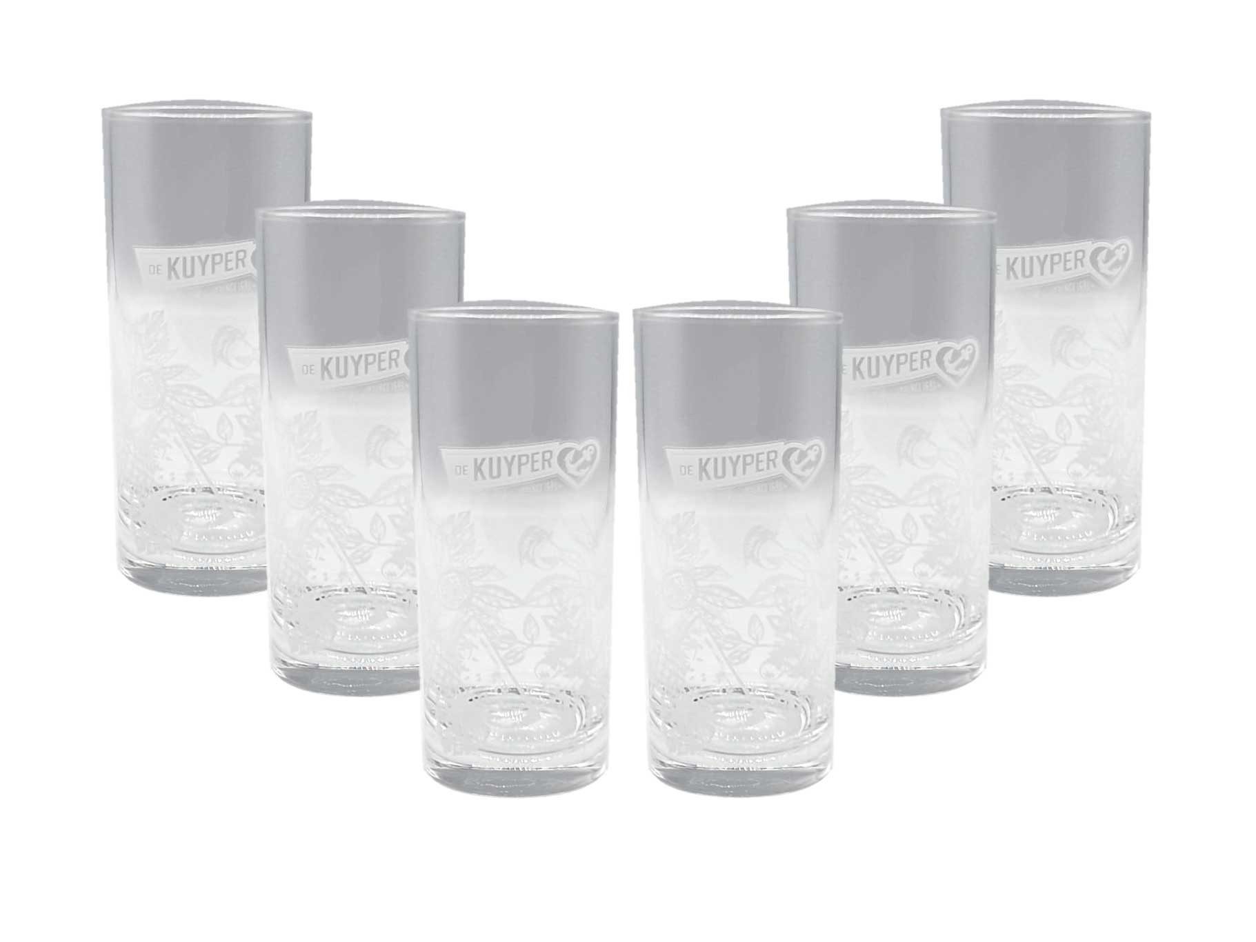 DR Longdrinkglas De Kuyper Longdrinkglas 6er Set Стекло mit Muster 0,2l
