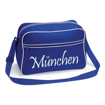 multifanshop Schultertasche München blau - Schriftzug - Tasche