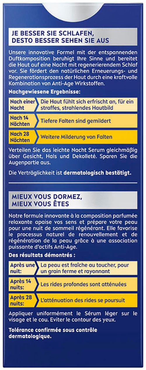 Nivea Nachtserum Q10 ANTI-FALTEN MULTI REGENERIERENDES NACHTSERUM, Mindert selbst tiefe Falten, für jeden Hauttyp geeignet.