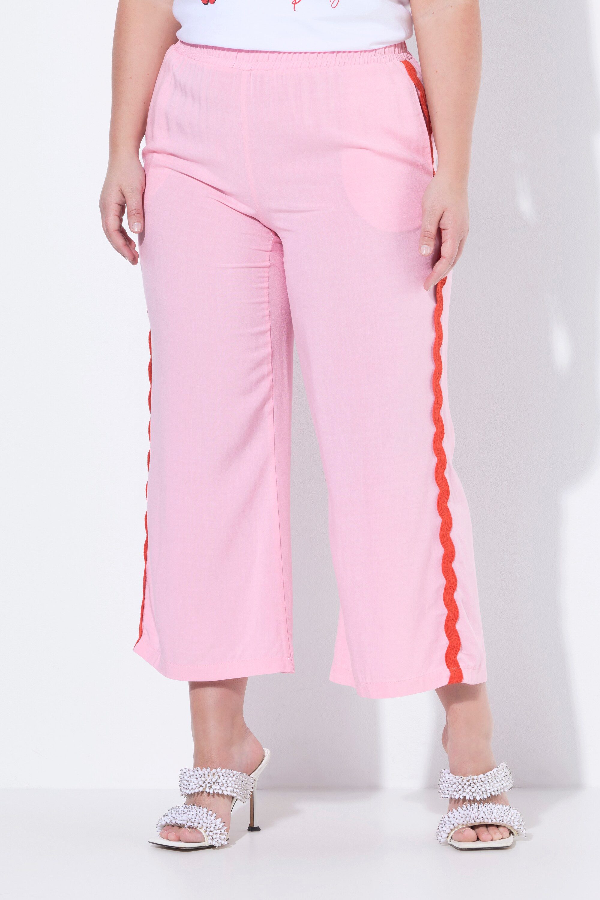 MIAMODA Culotte Hose weites gerades Bein Wellen-Seitenstreifen