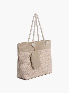 axy Strandtasche Multifunktionale Strandtasche Familie Strandtasche Shopper Damen, Modisch, Faltbar, Jute