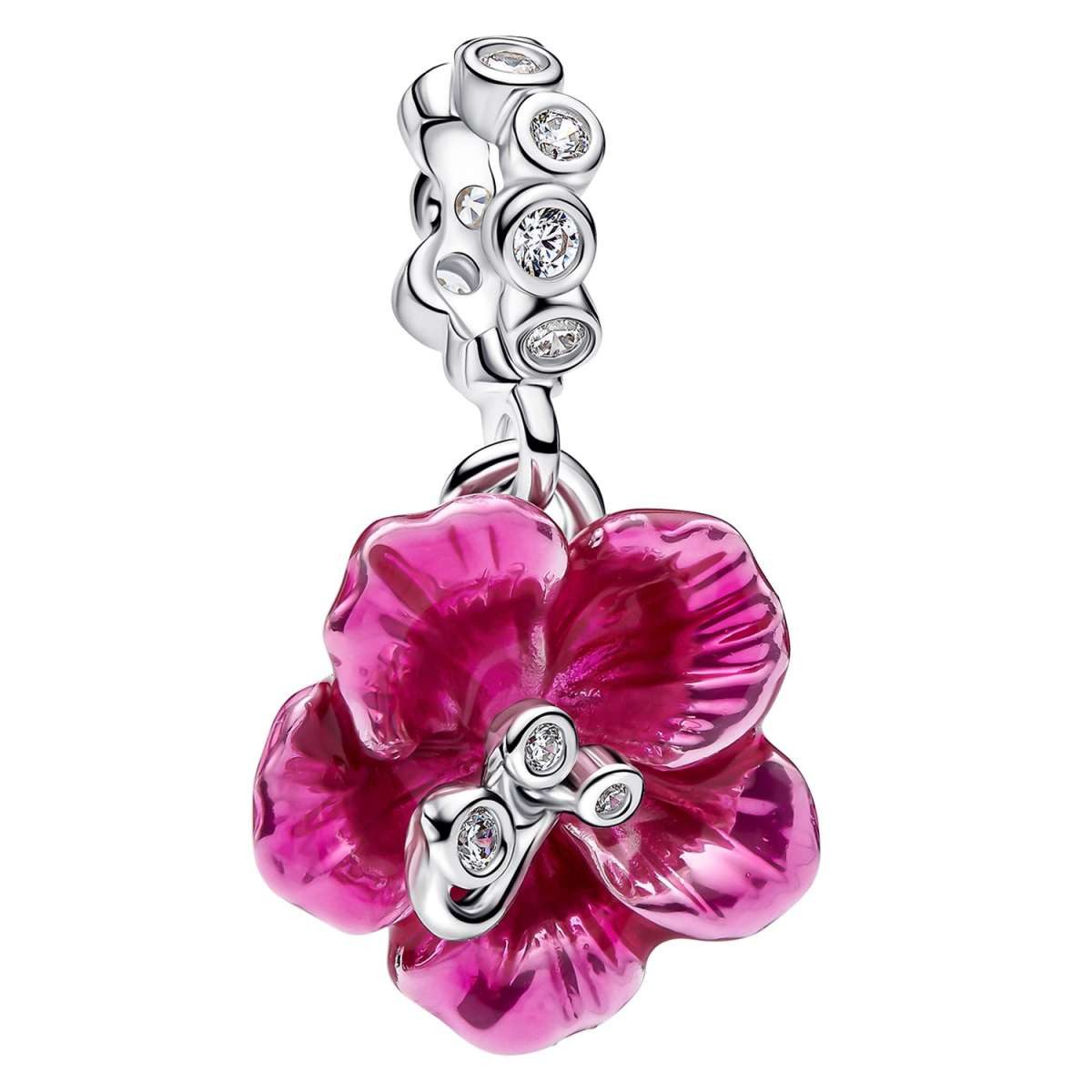 Pandora Charm Kugel 794698C01, Anhänger Silber Hibiskus-Blüte