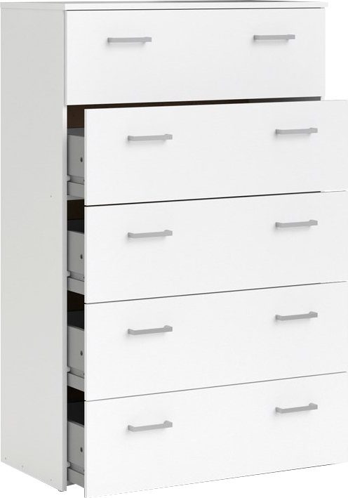 Home affaire Hochkommode, graue 74,1 x cm Weiß Stangengriffe, Weiß einfache 35,95 | x 114,7 Selbstmontage