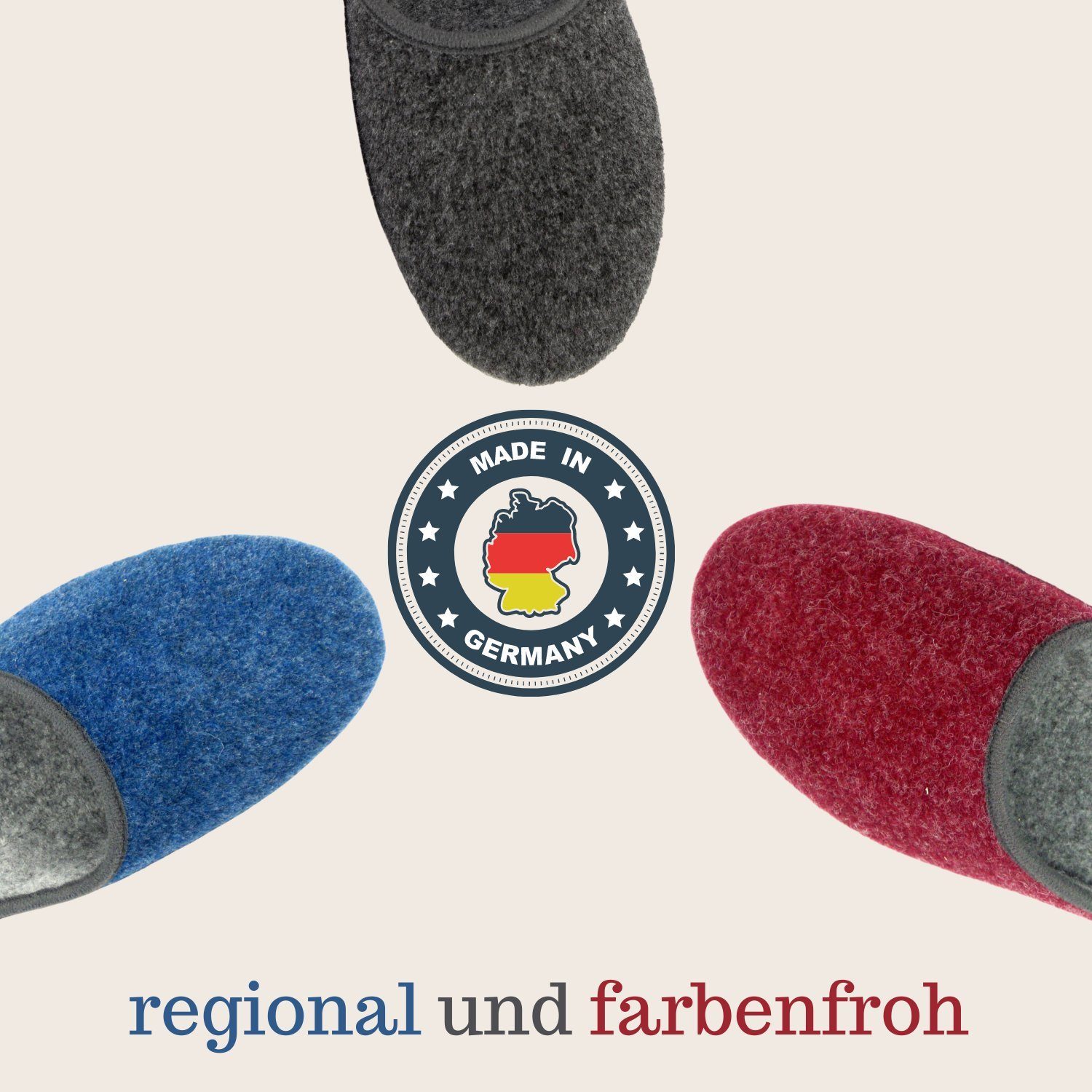 Pantoffelmann Filz Pantoffel Herren Damen Hauspantoffel Filzpantoffel Hausschuhe Pantoffel (1 Paar) Filzpantoffeln, Gästepantoffel besonders leicht