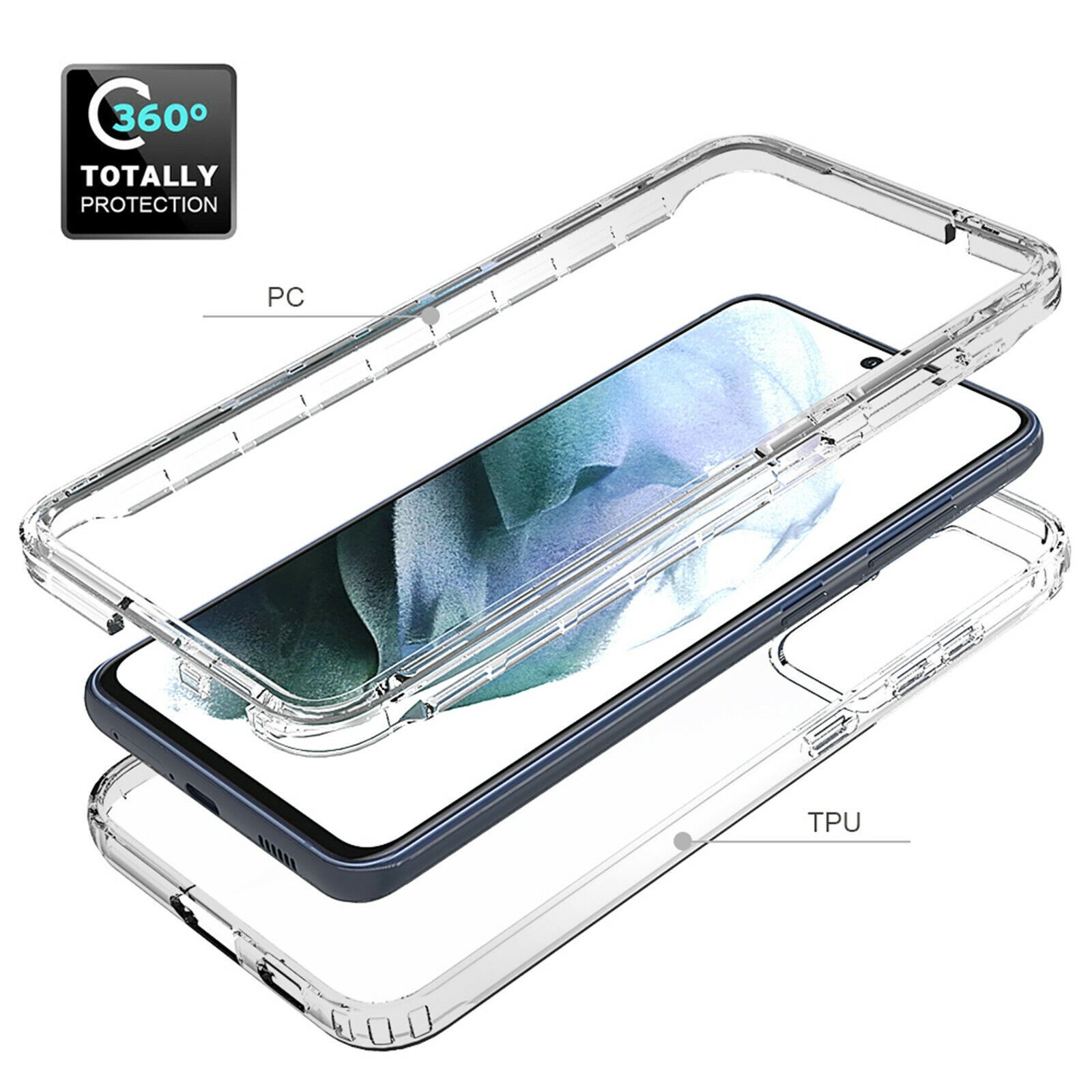 betterfon Handyhülle für Samsung Galaxy S21 FE 5G2-teiliges 360° Schutzcase mit Panzerglas