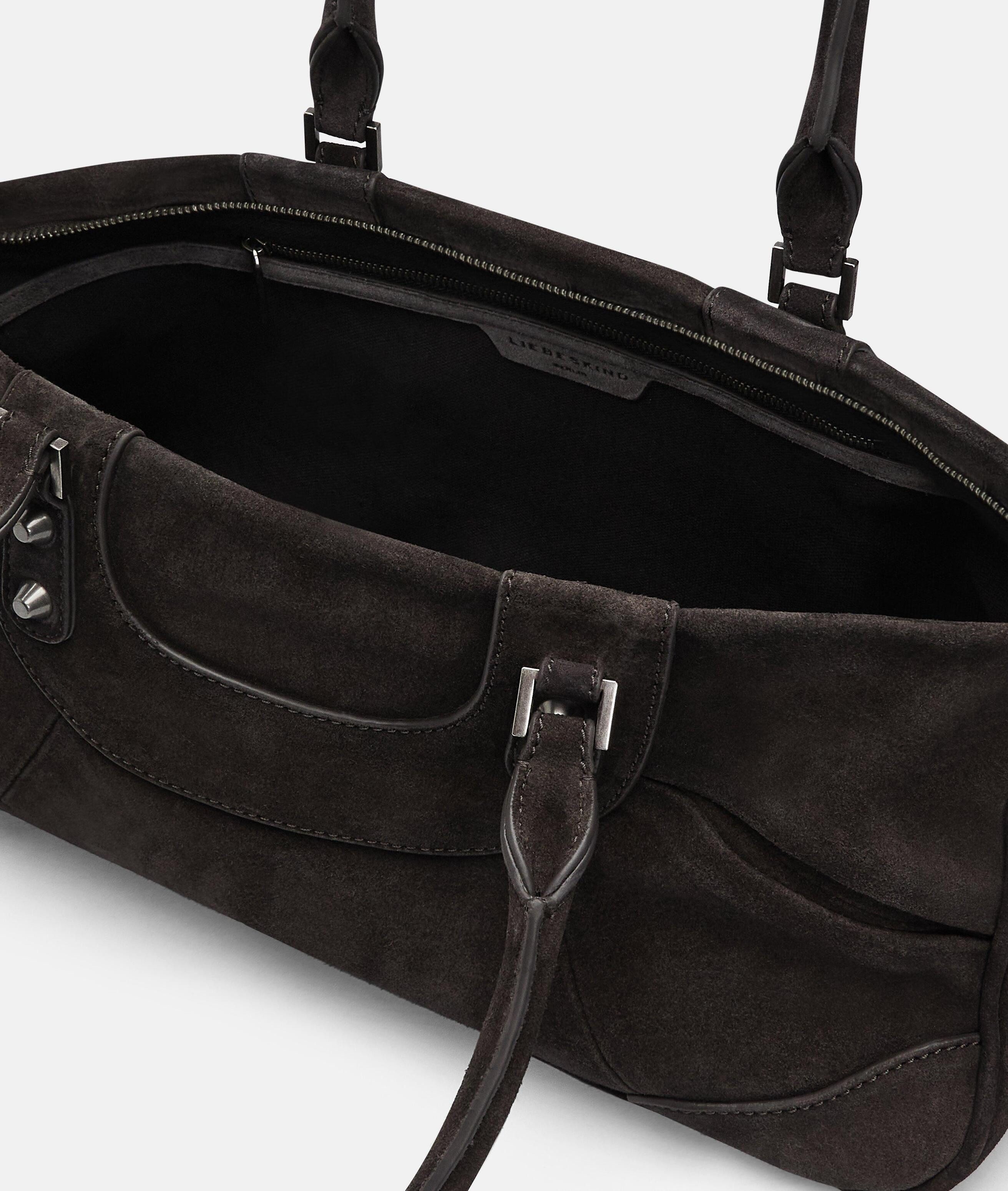 Liebeskind Berlin Schultertasche Archive Esther Satchel S, Handliche Schultertasche aus Veloursleder – Bild 3 von 4