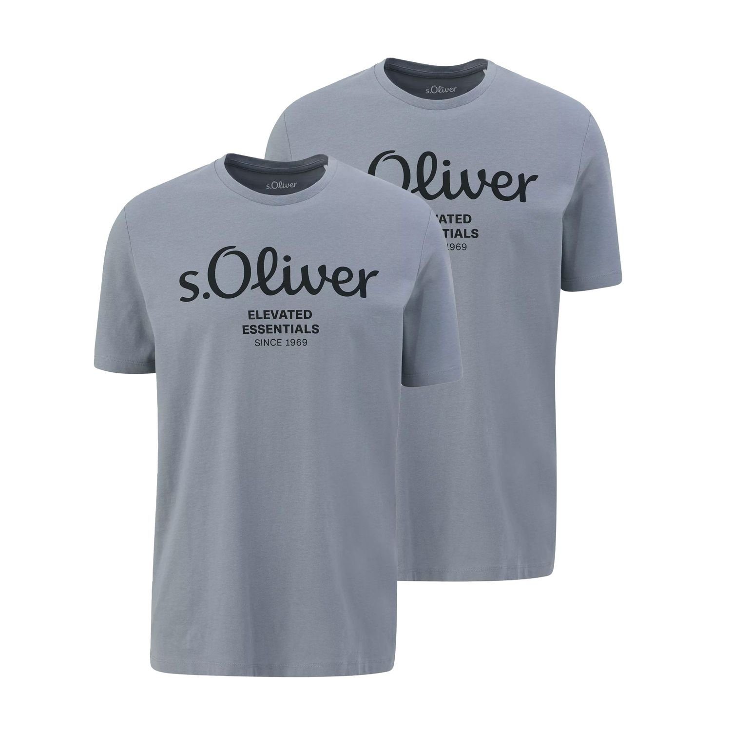 s.Oliver T-Shirt (2-tlg) mit Rundhals-Ausschnitt, kurzarm, günstig online kaufen